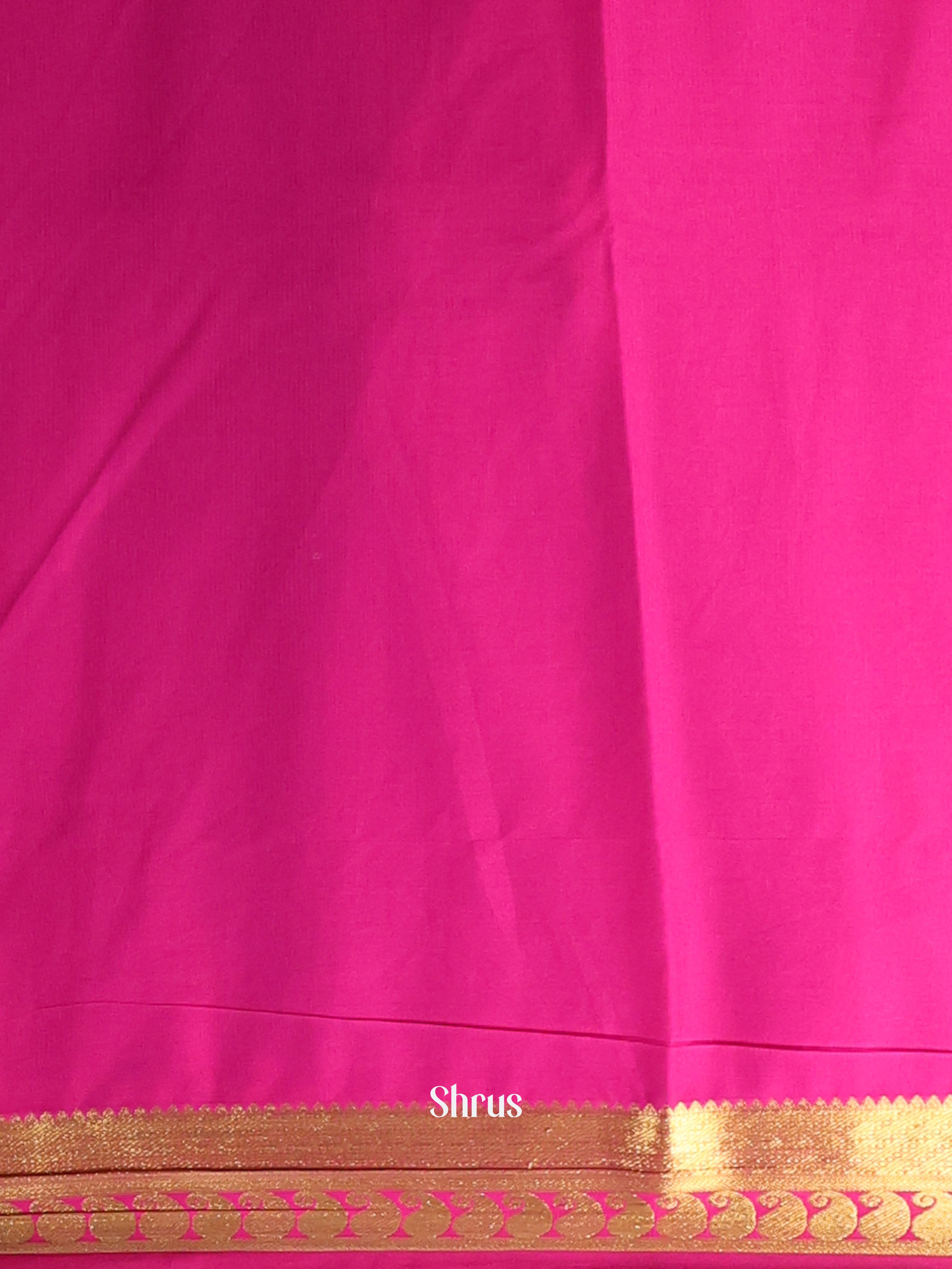 Green & Pink - Semi Mysoresilk Saree - Shop on Shrus.com