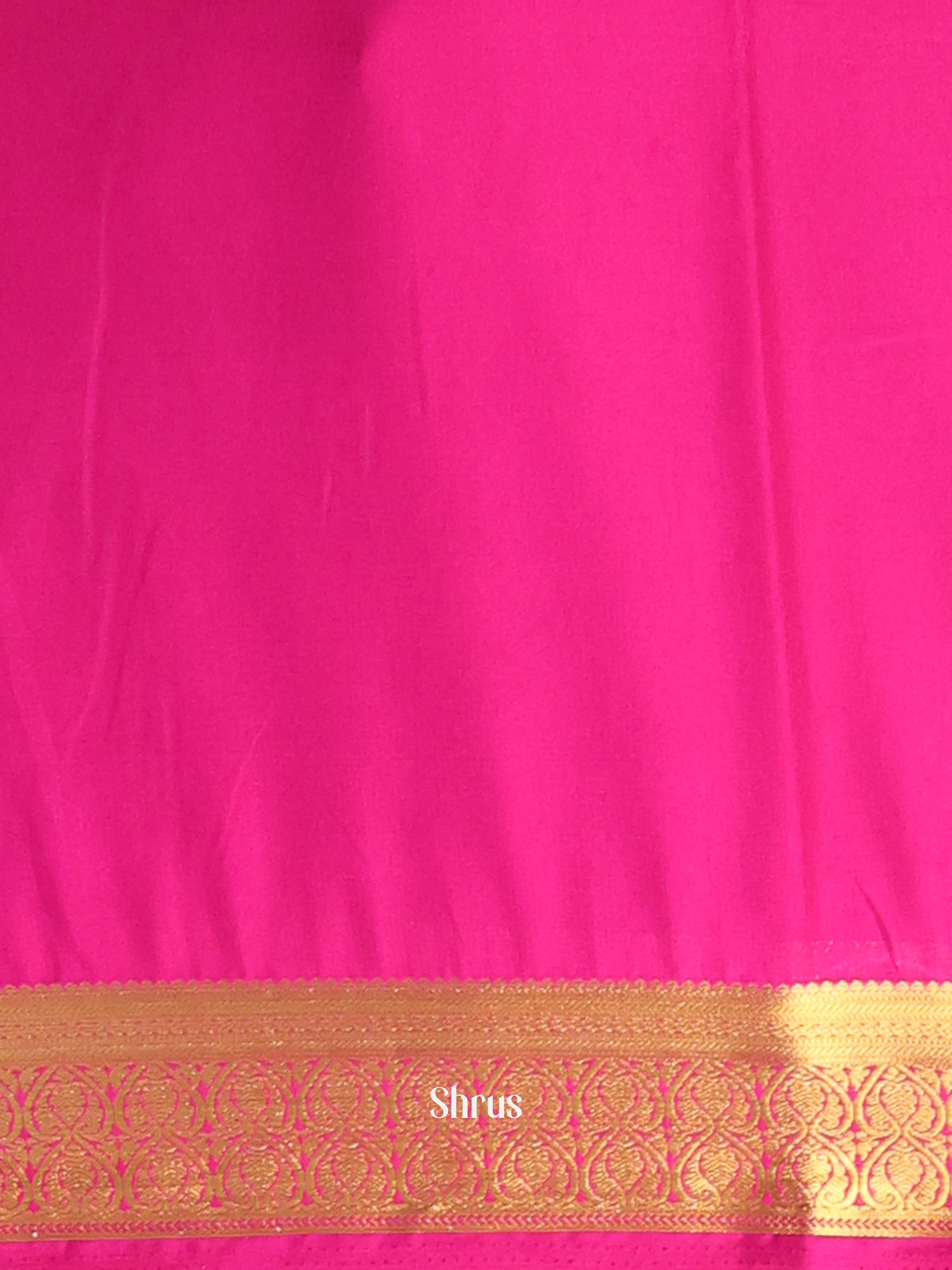 Orange & Pink - Semi Mysoresilk Saree - Shop on Shrus.com