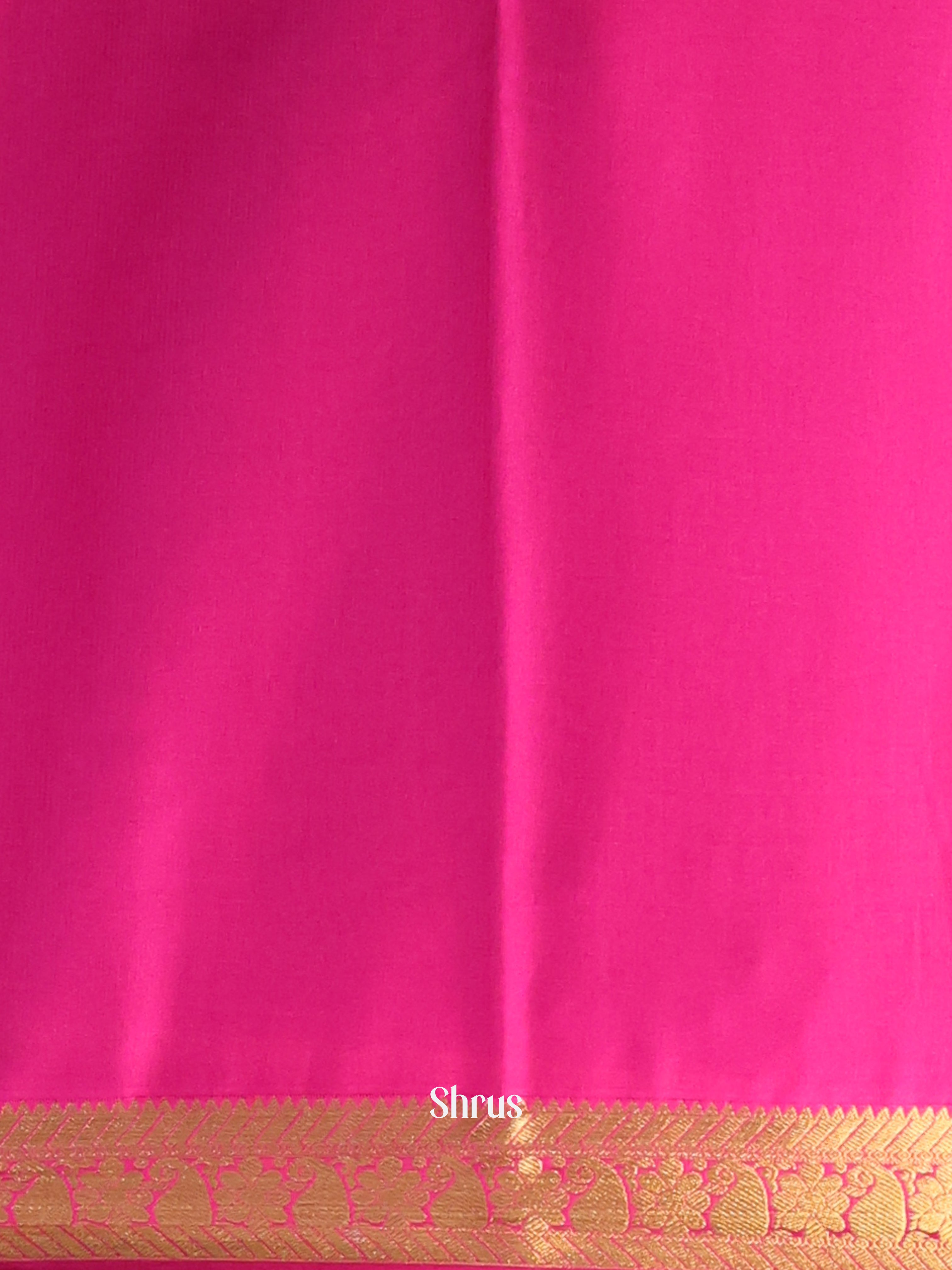 Orange & Pink - Semi Mysoresilk Saree - Shop on Shrus.com