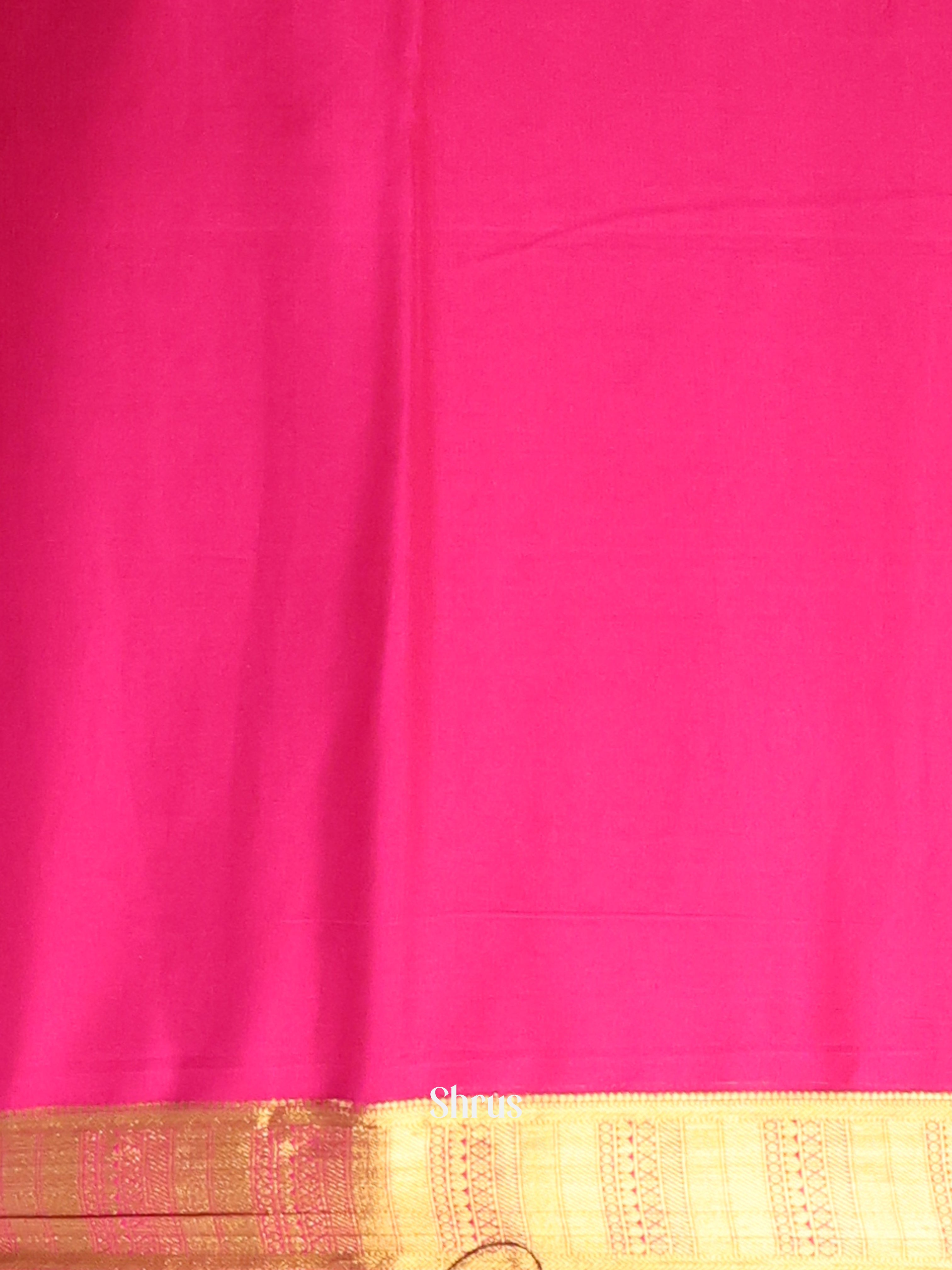 Orange & Pink - Semi Mysoresilk Saree - Shop on Shrus.com