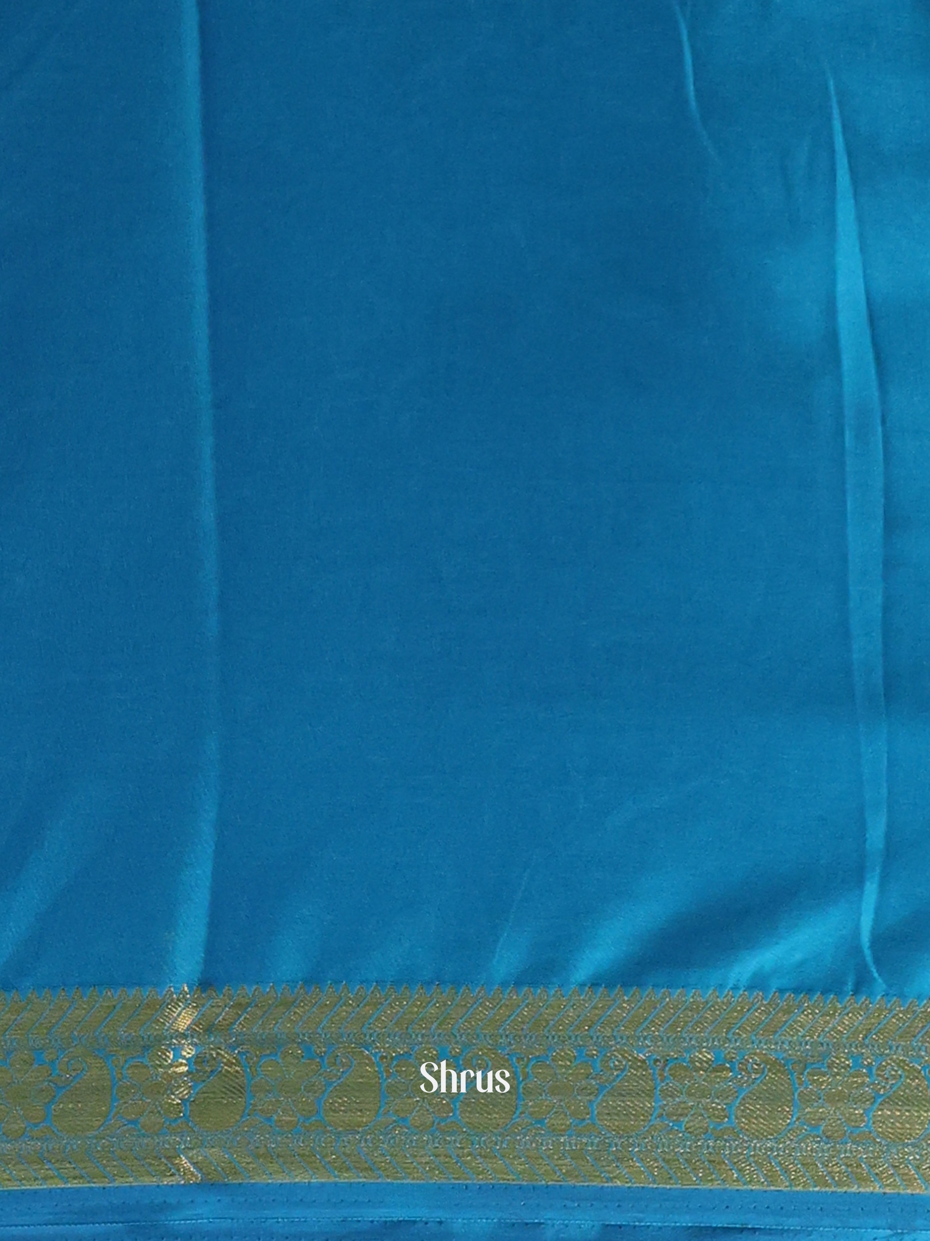 Maroon & Blue - Semi Mysoresilk Saree - Shop on Shrus.com