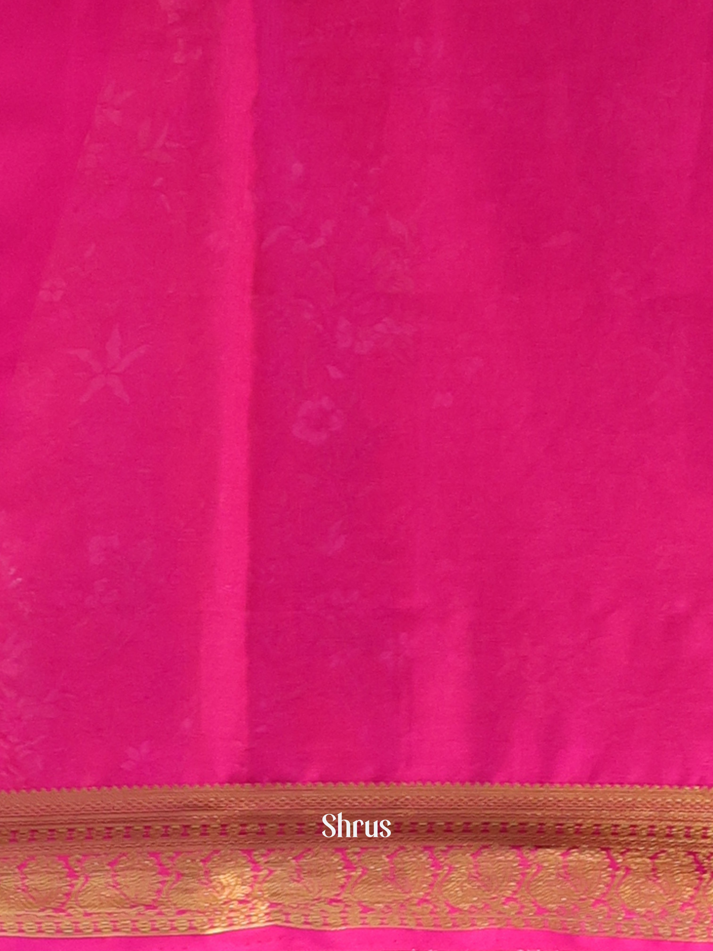 Orange & Pink - Semi Mysoresilk Saree - Shop on Shrus.com