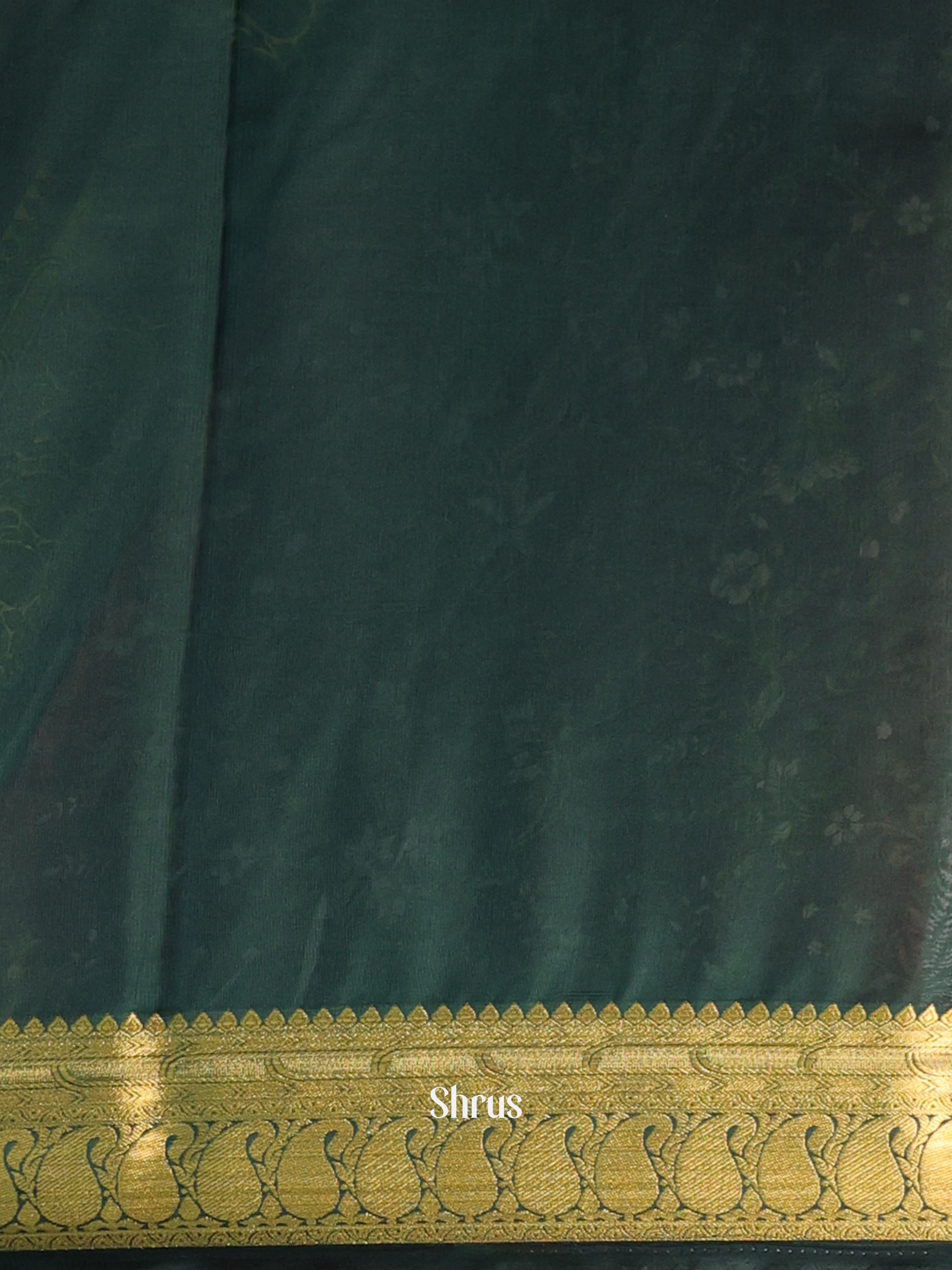 Maroon & Green - Semi Mysoresilk Saree - Shop on Shrus.com
