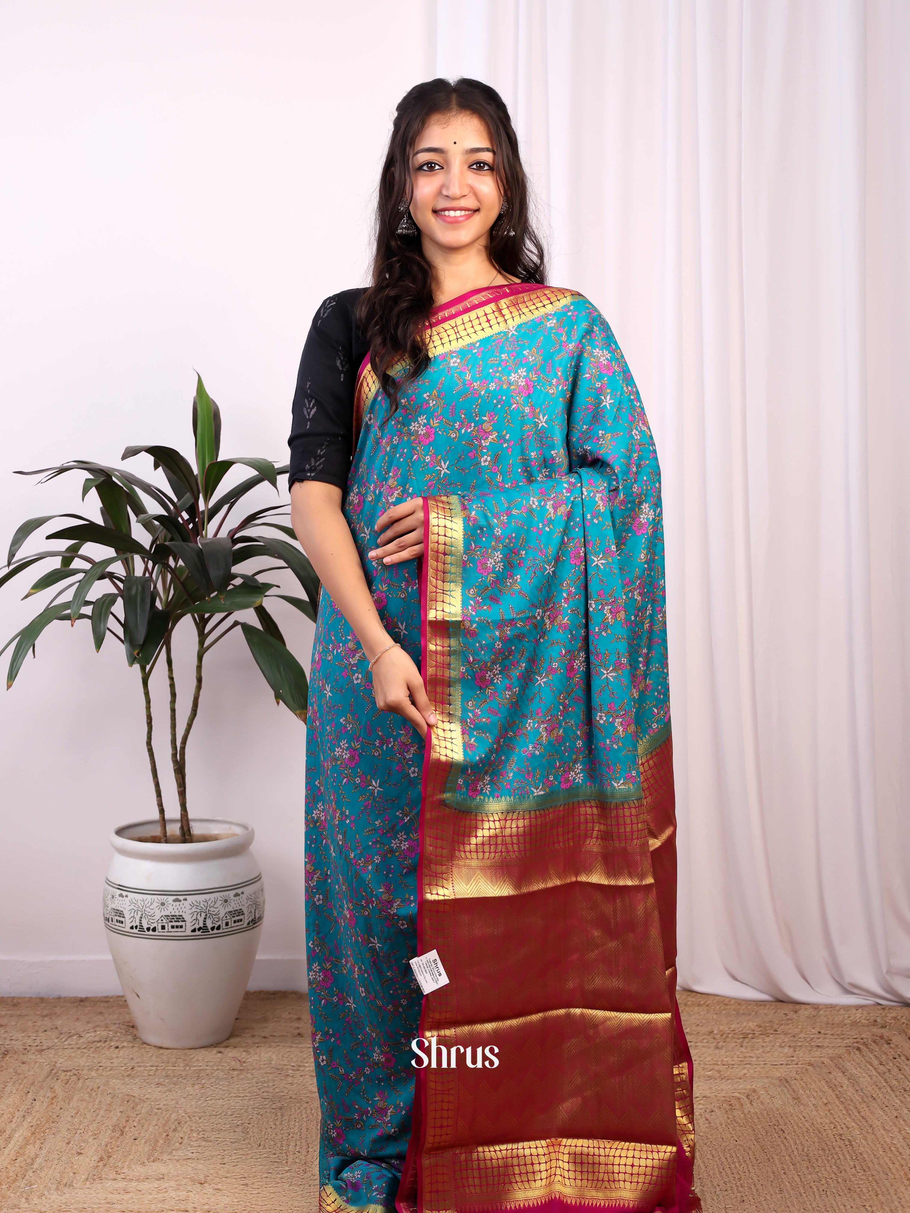 CJS02533 - Semi Mysoresilk Saree - Shop on Shrus.com
