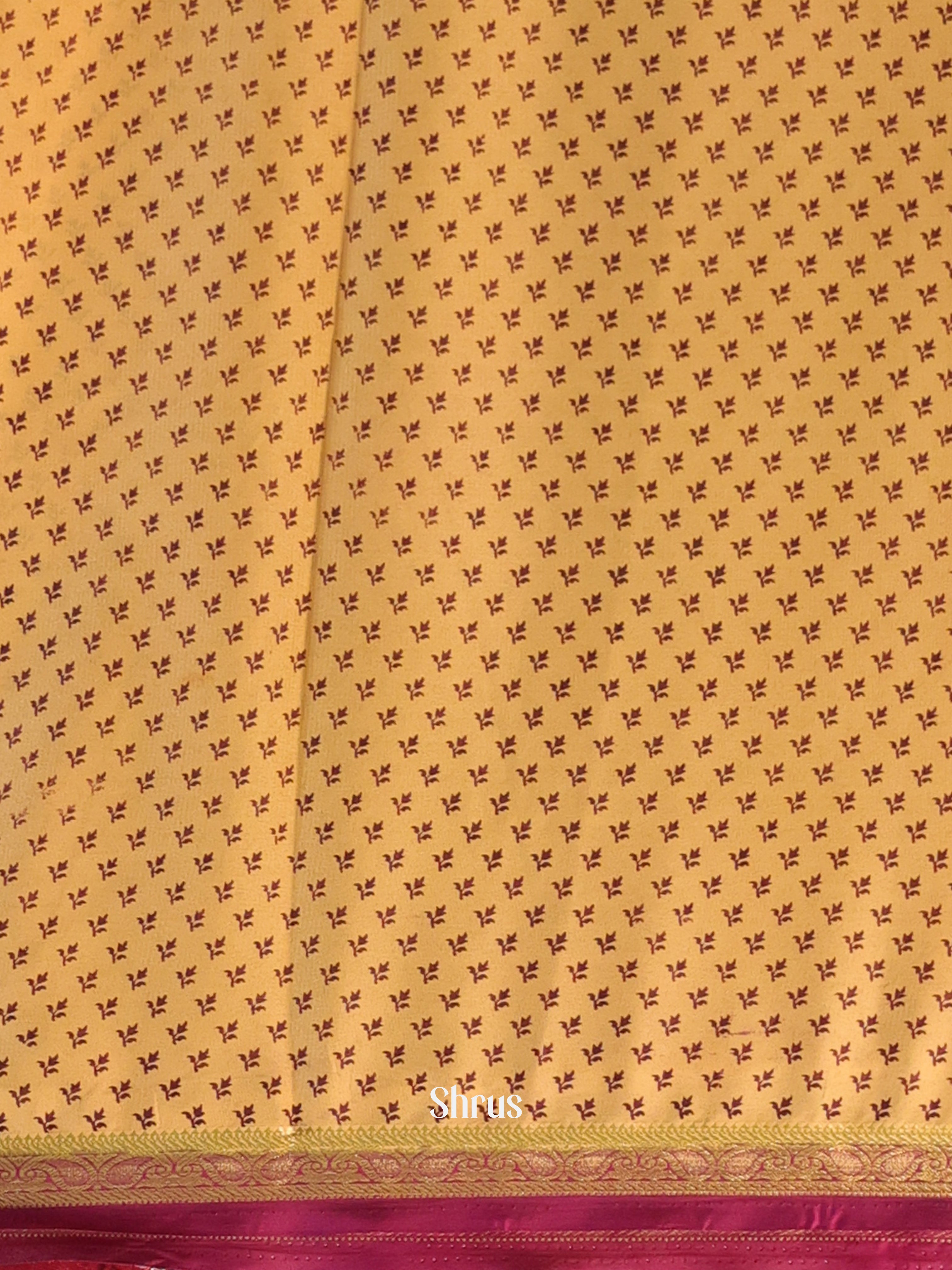 Beige & Mustard - Semi Mysoresilk Saree - Shop on Shrus.com