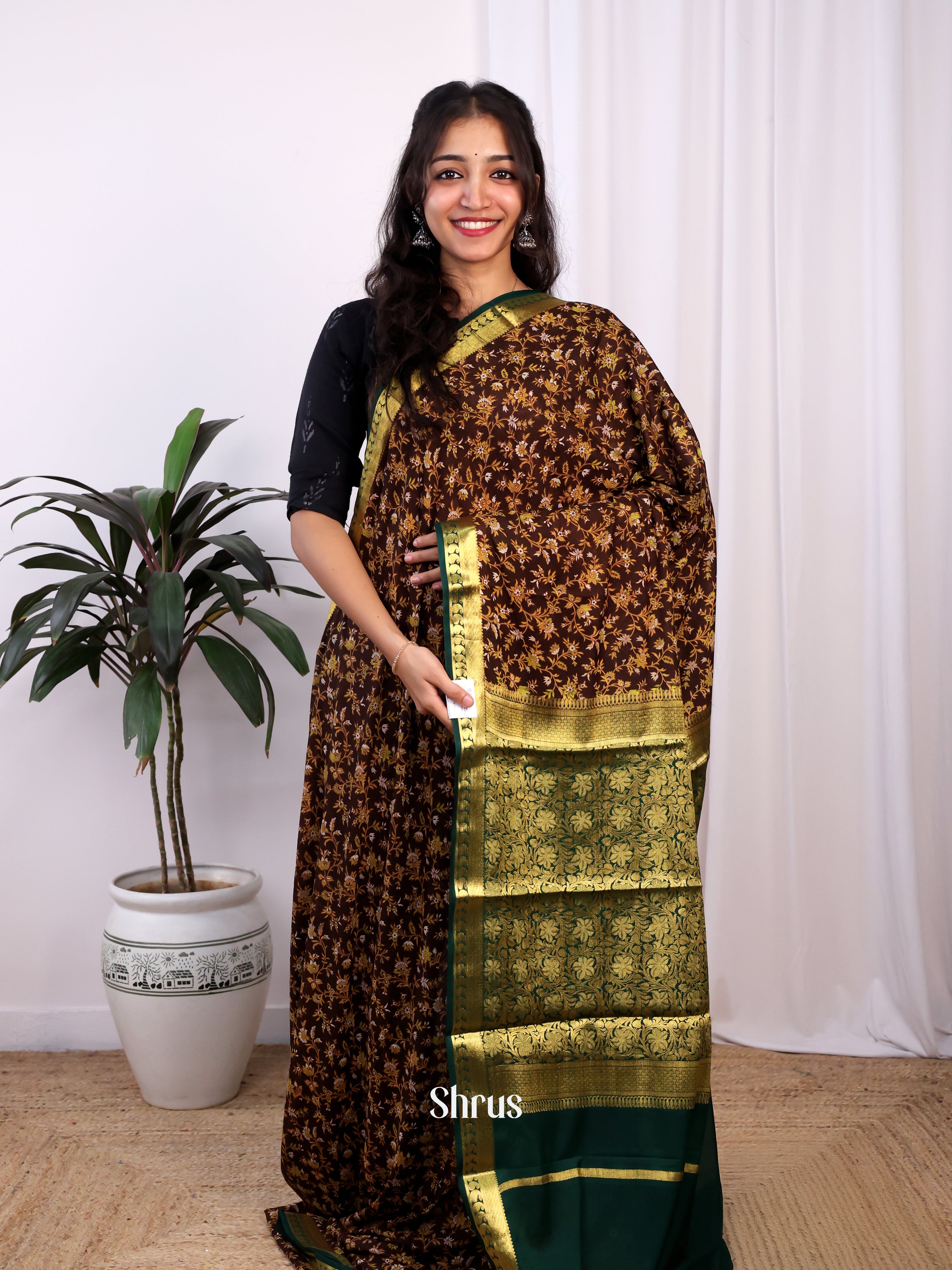 CJS02542 - Semi Mysoresilk Saree - Shop on Shrus.com