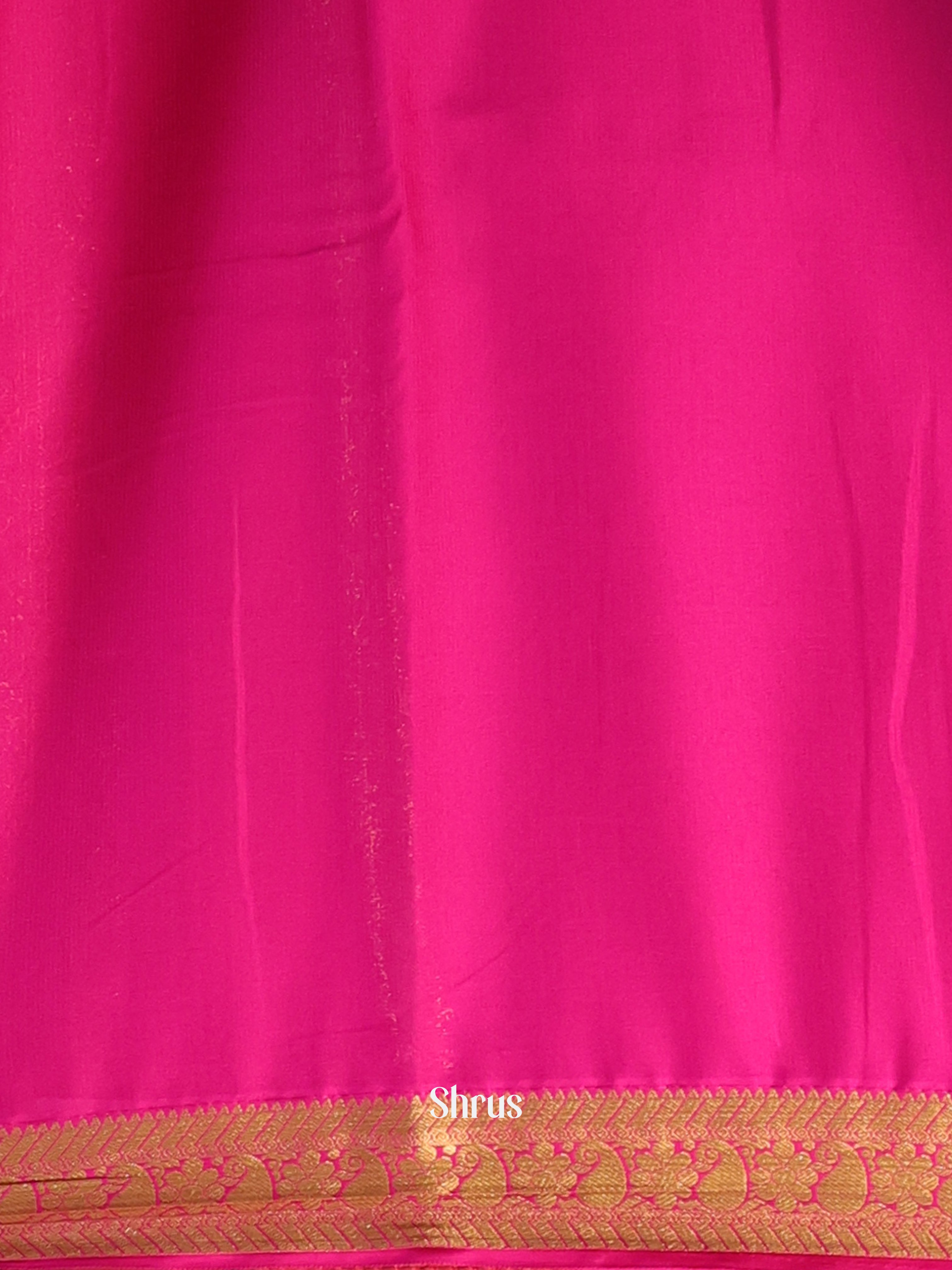 Green & Pink - Semi Mysoresilk Saree - Shop on Shrus.com