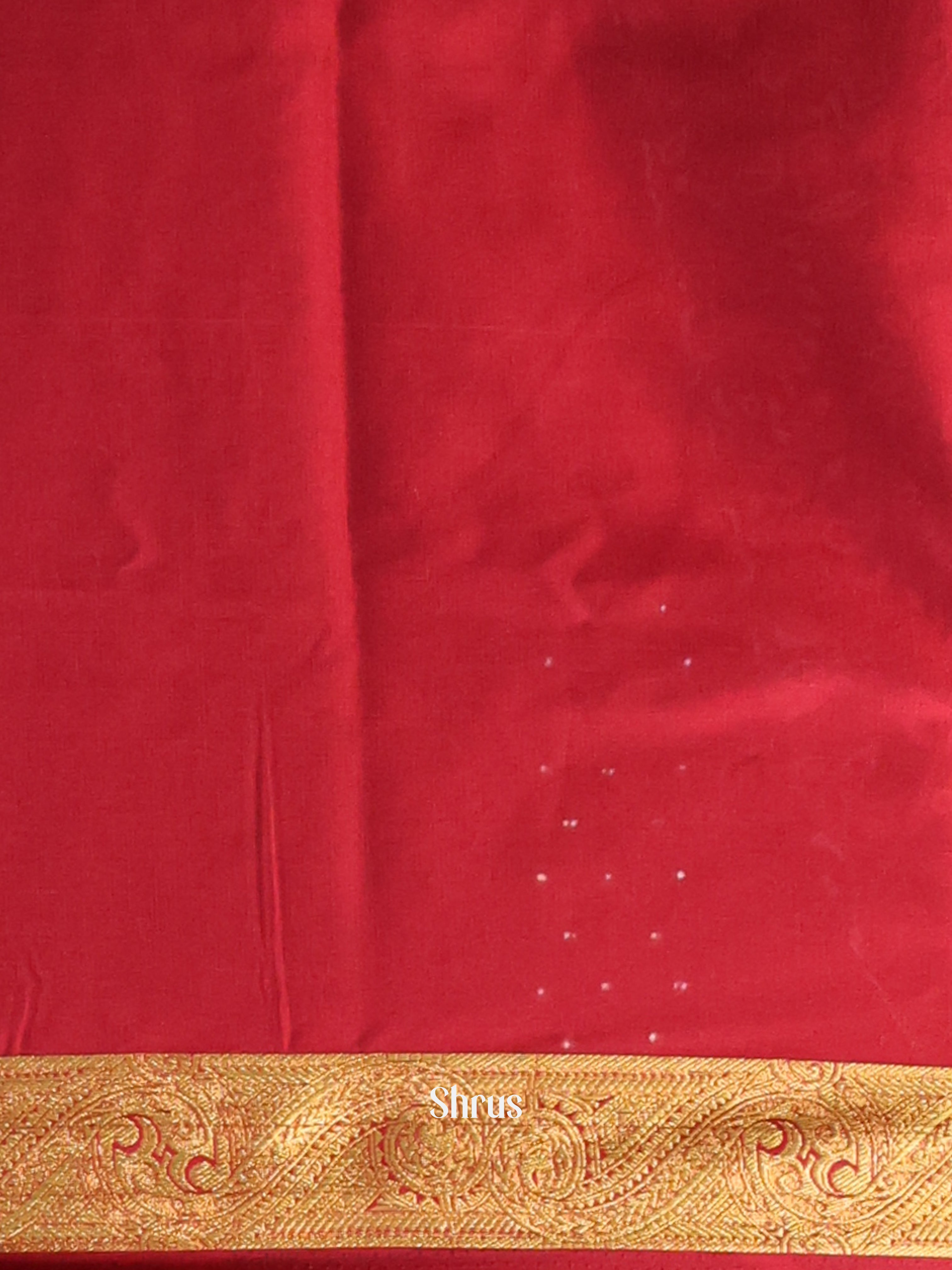 Green & Maroon - Semi Mysoresilk Saree - Shop on Shrus.com