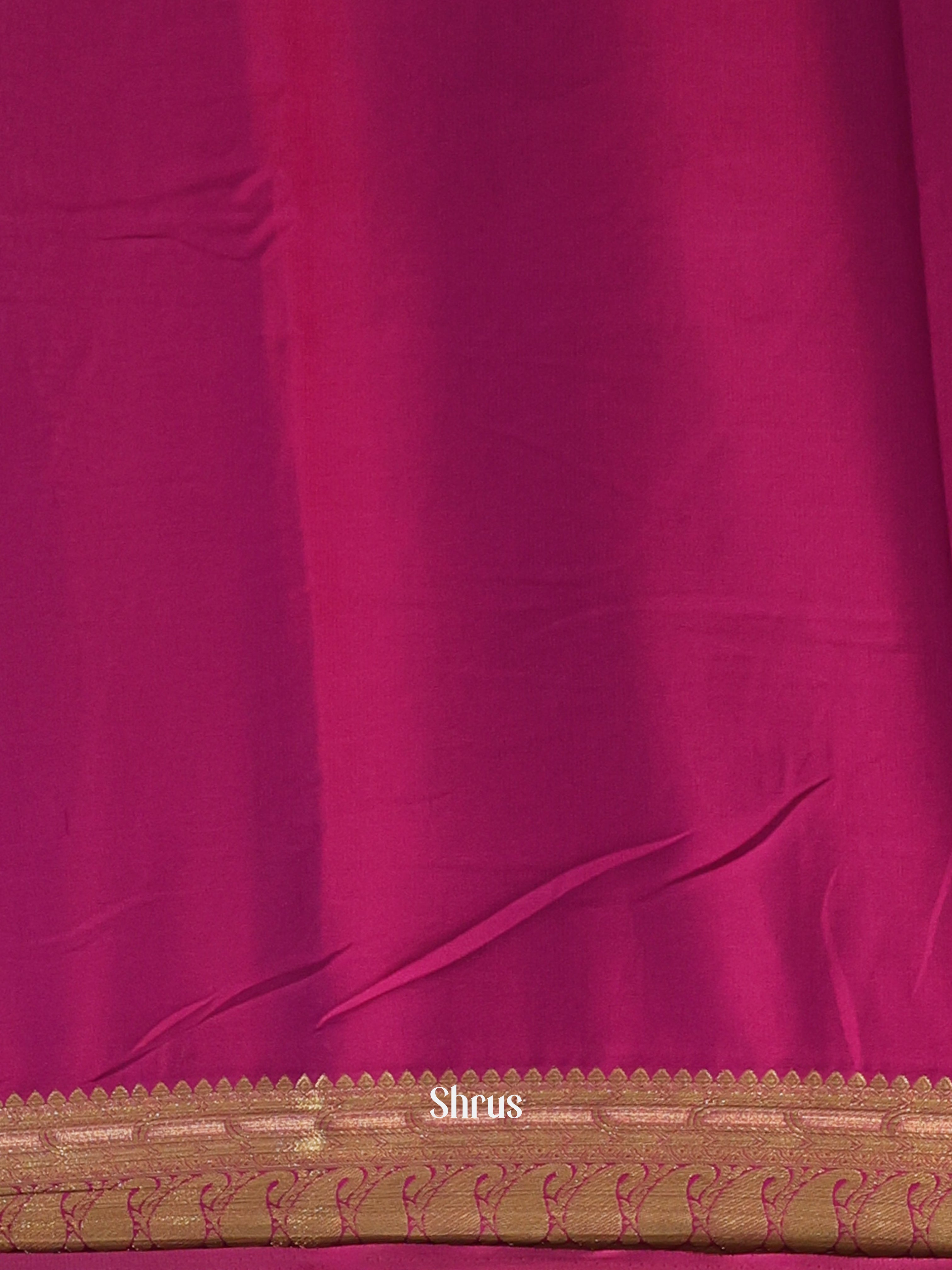 Violet & Maroon - Semi Mysoresilk Saree - Shop on Shrus.com