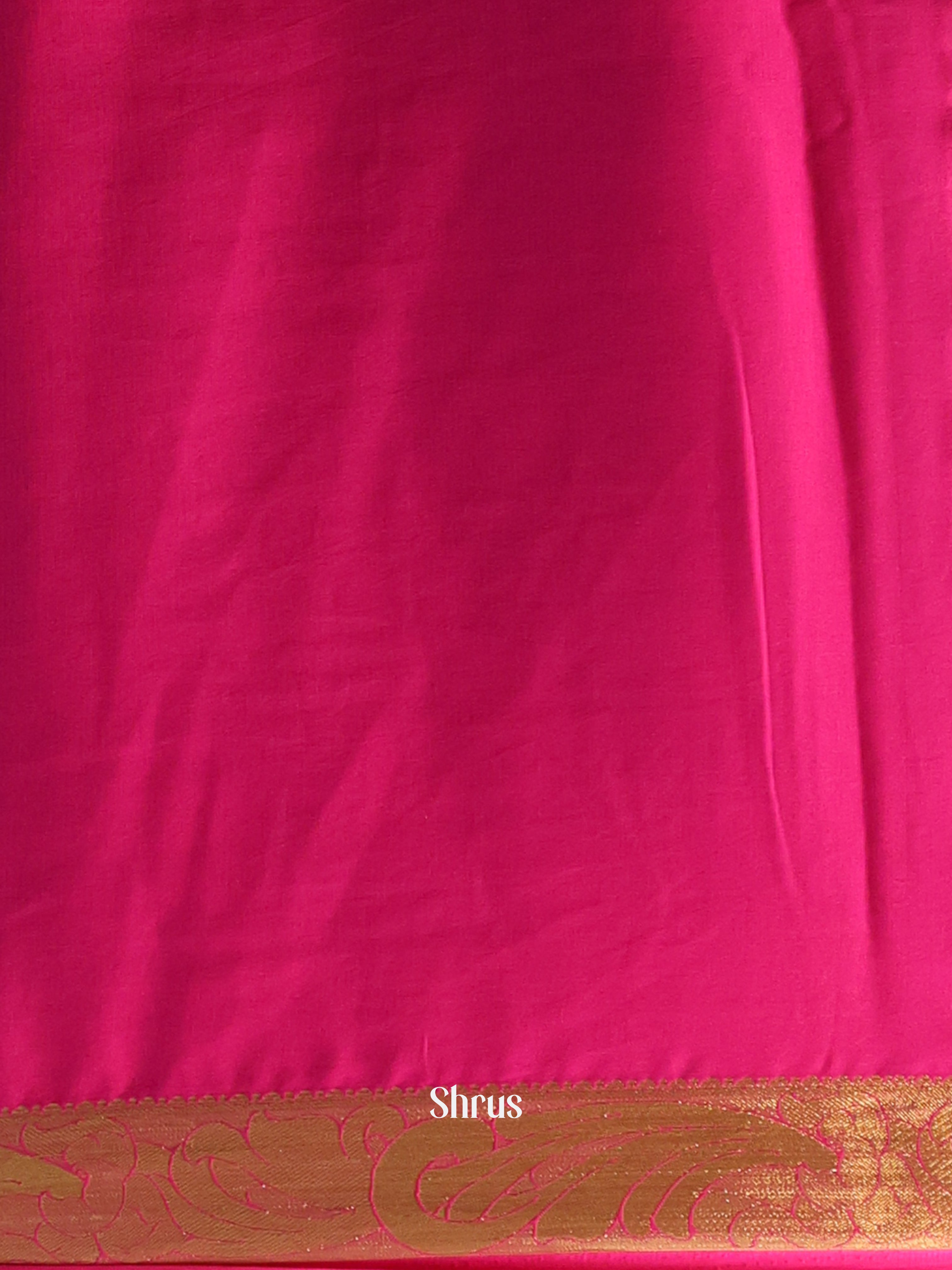 Green & Pink - Semi Mysoresilk Saree - Shop on Shrus.com