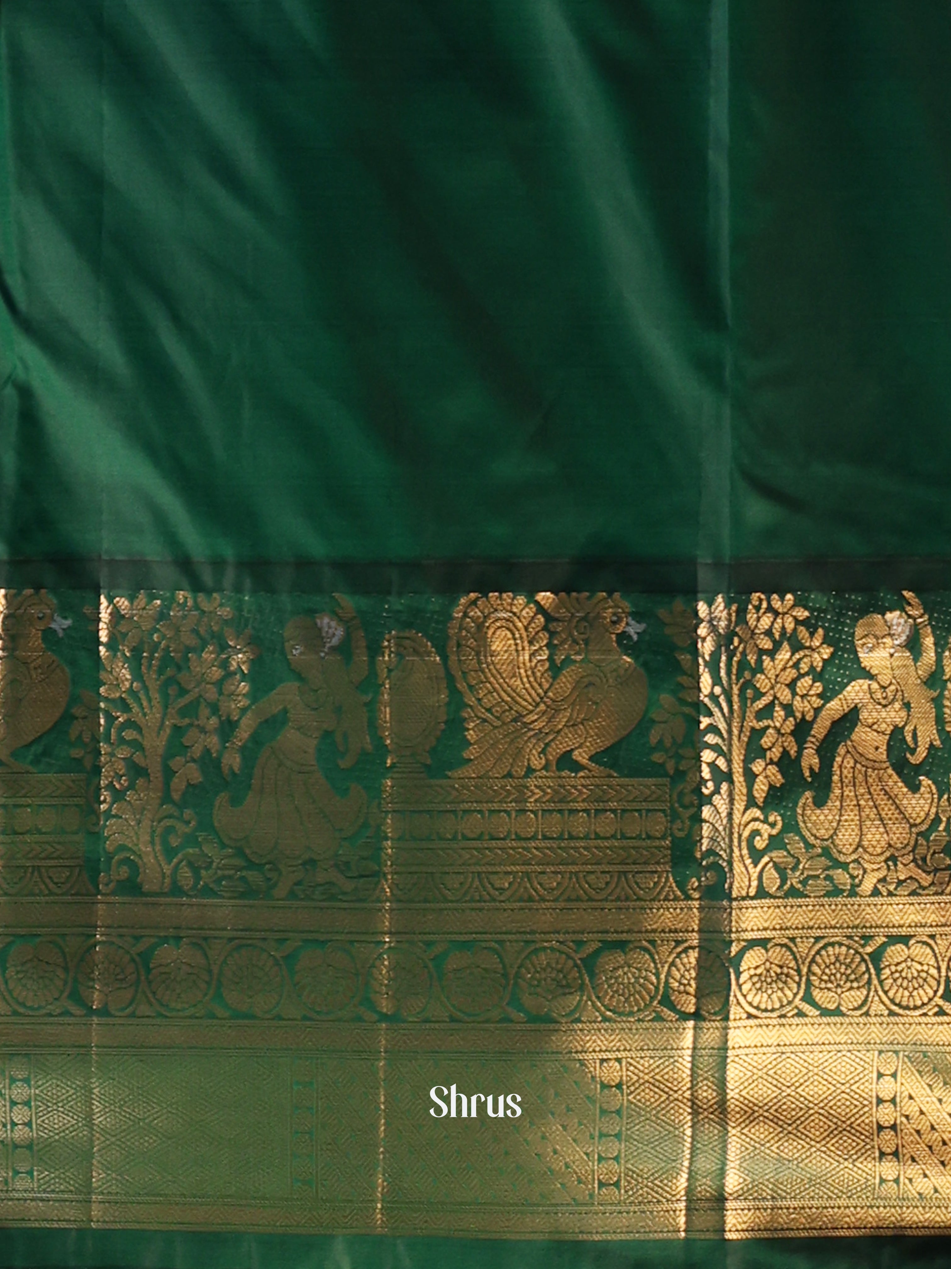 Pink & Green - Gadwal halfpure Saree - Shop on Shrus.com