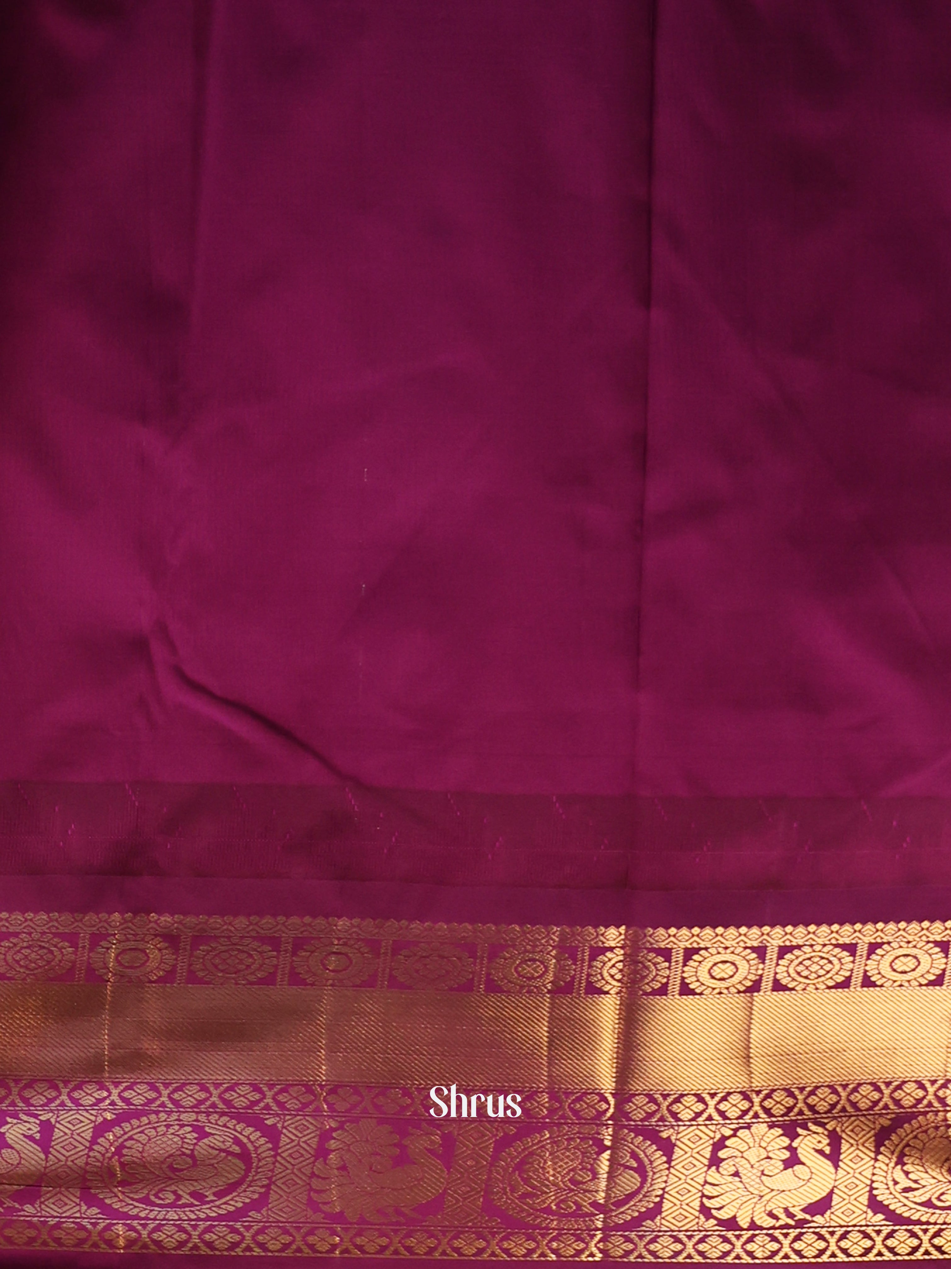 Green & Purple - Gadwal halfpure Saree - Shop on Shrus.com