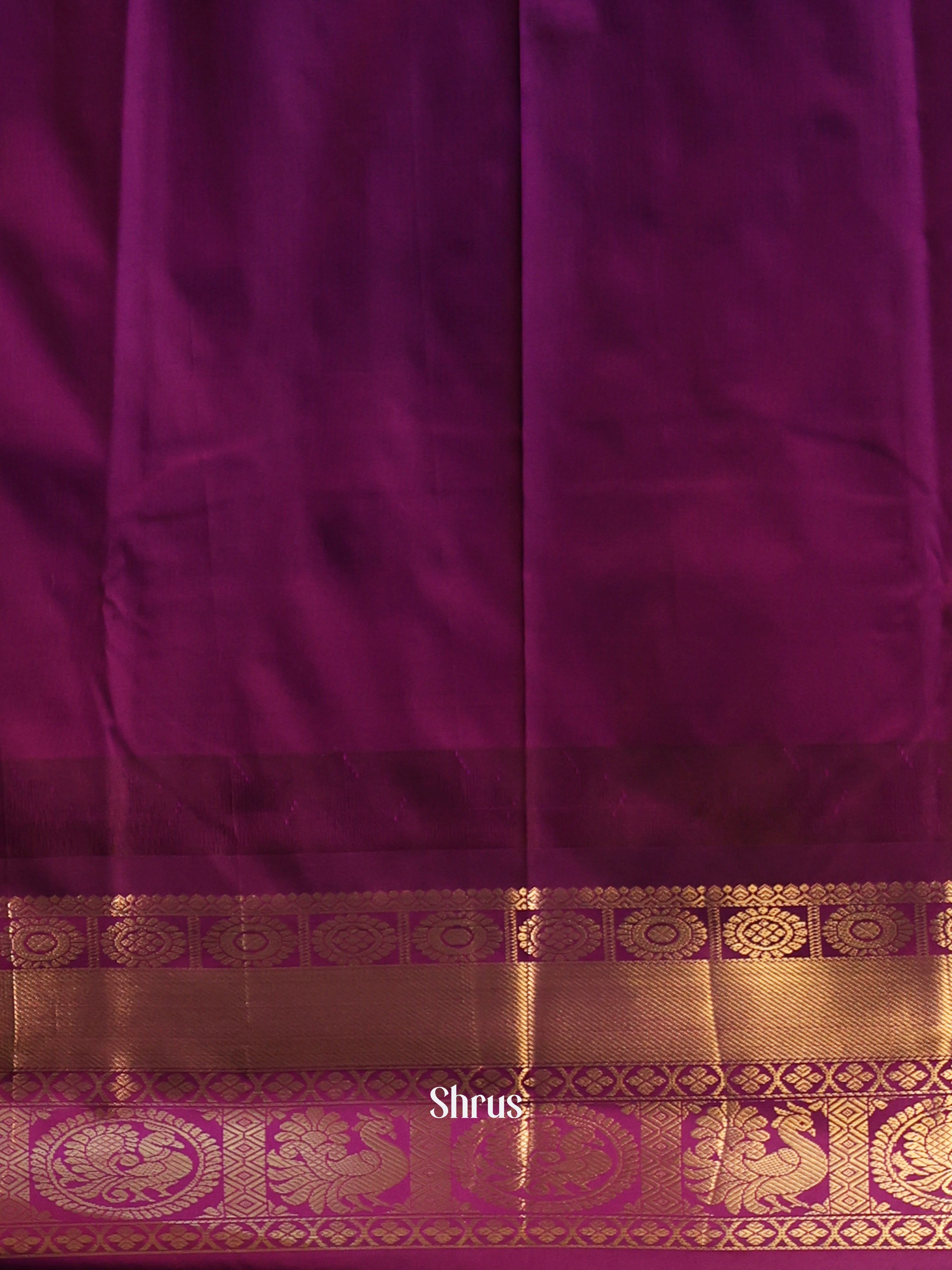 Blue & Purple - Gadwal halfpure Saree - Shop on Shrus.com