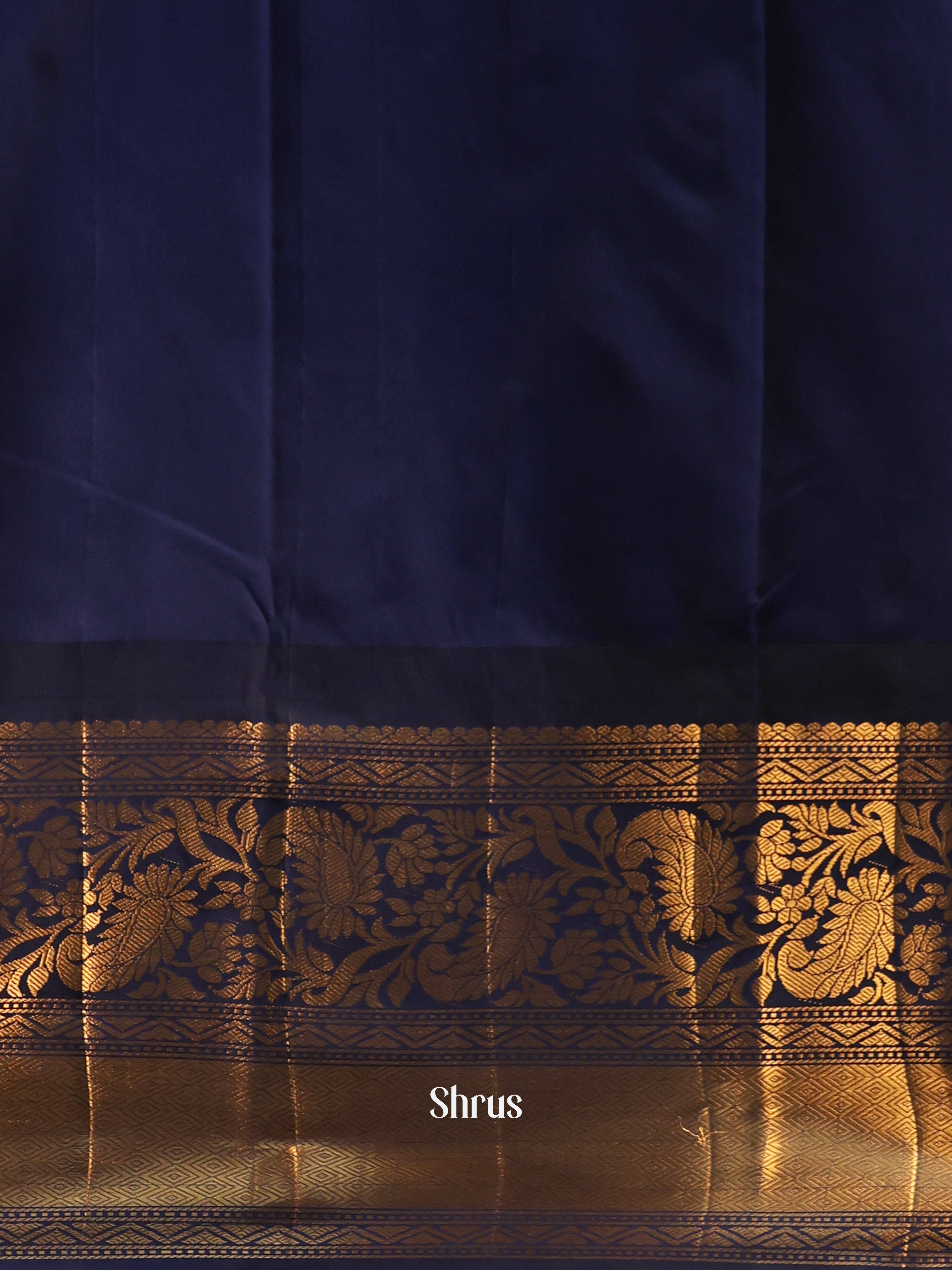 Grey & Blue - Gadwal halfpure Saree - Shop on Shrus.com