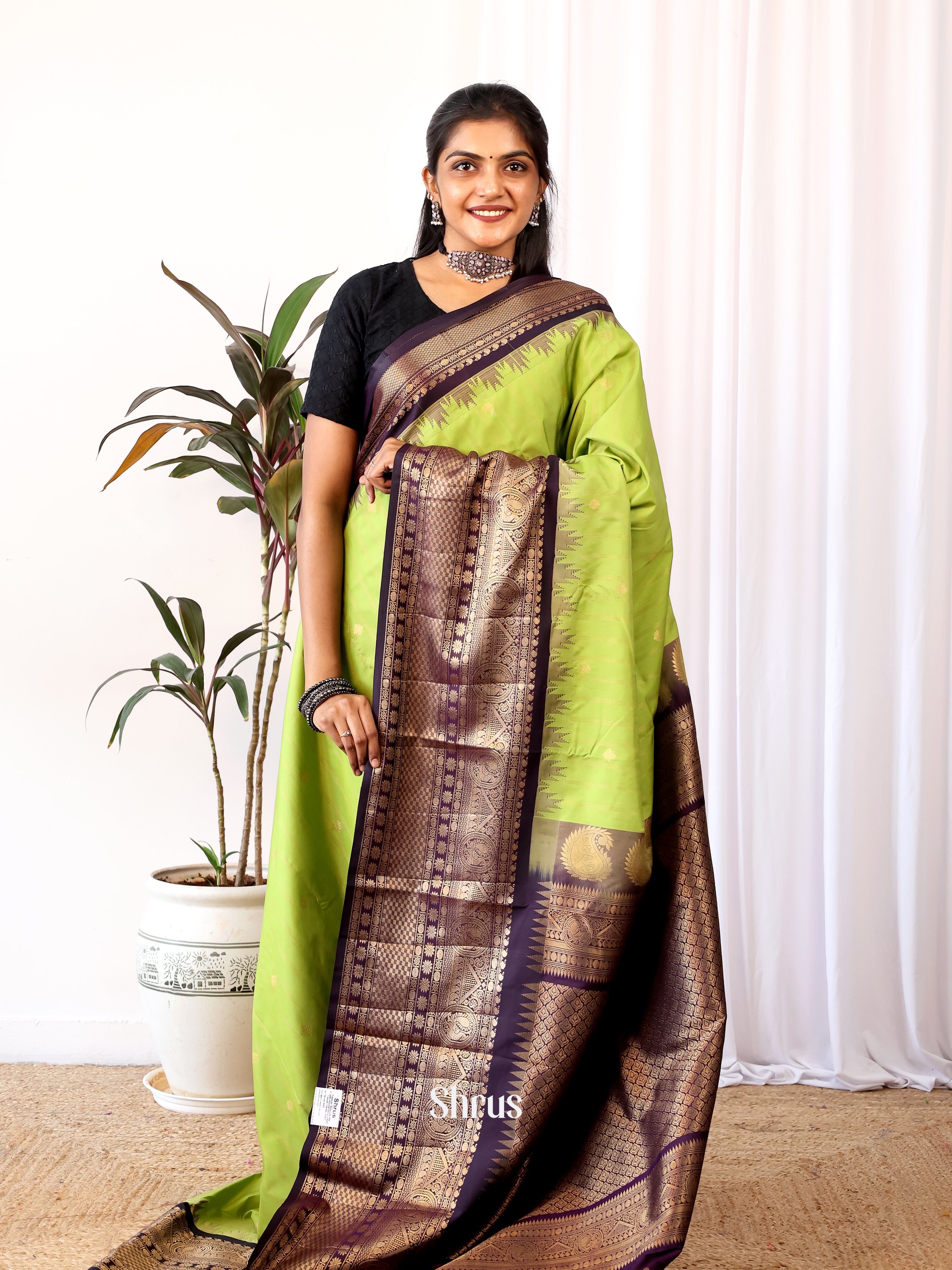 CJS02578 - Gadwal halfpure Saree - Shop on Shrus.com