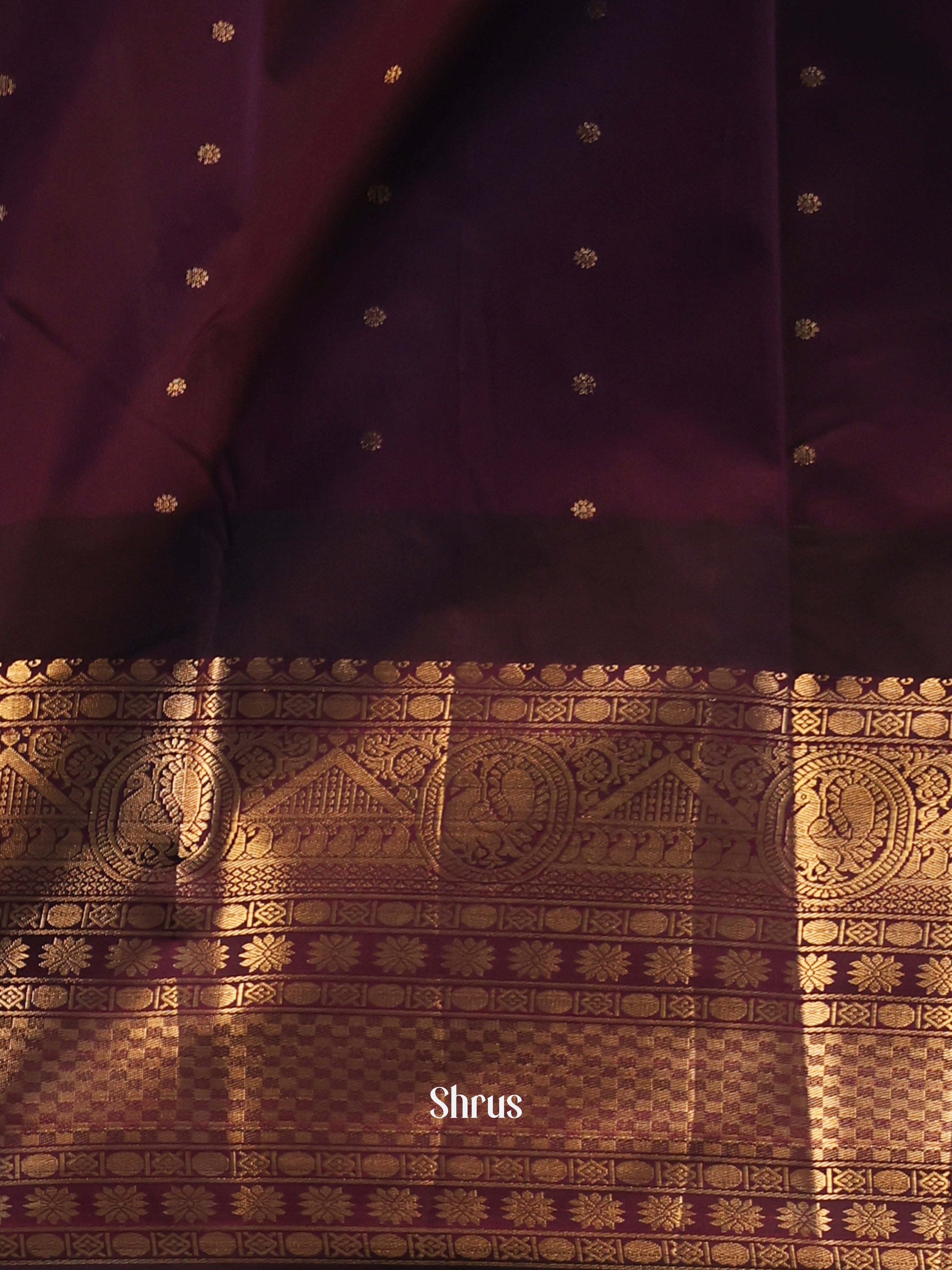 Pink & Purple - Gadwal halfpure Saree - Shop on Shrus.com