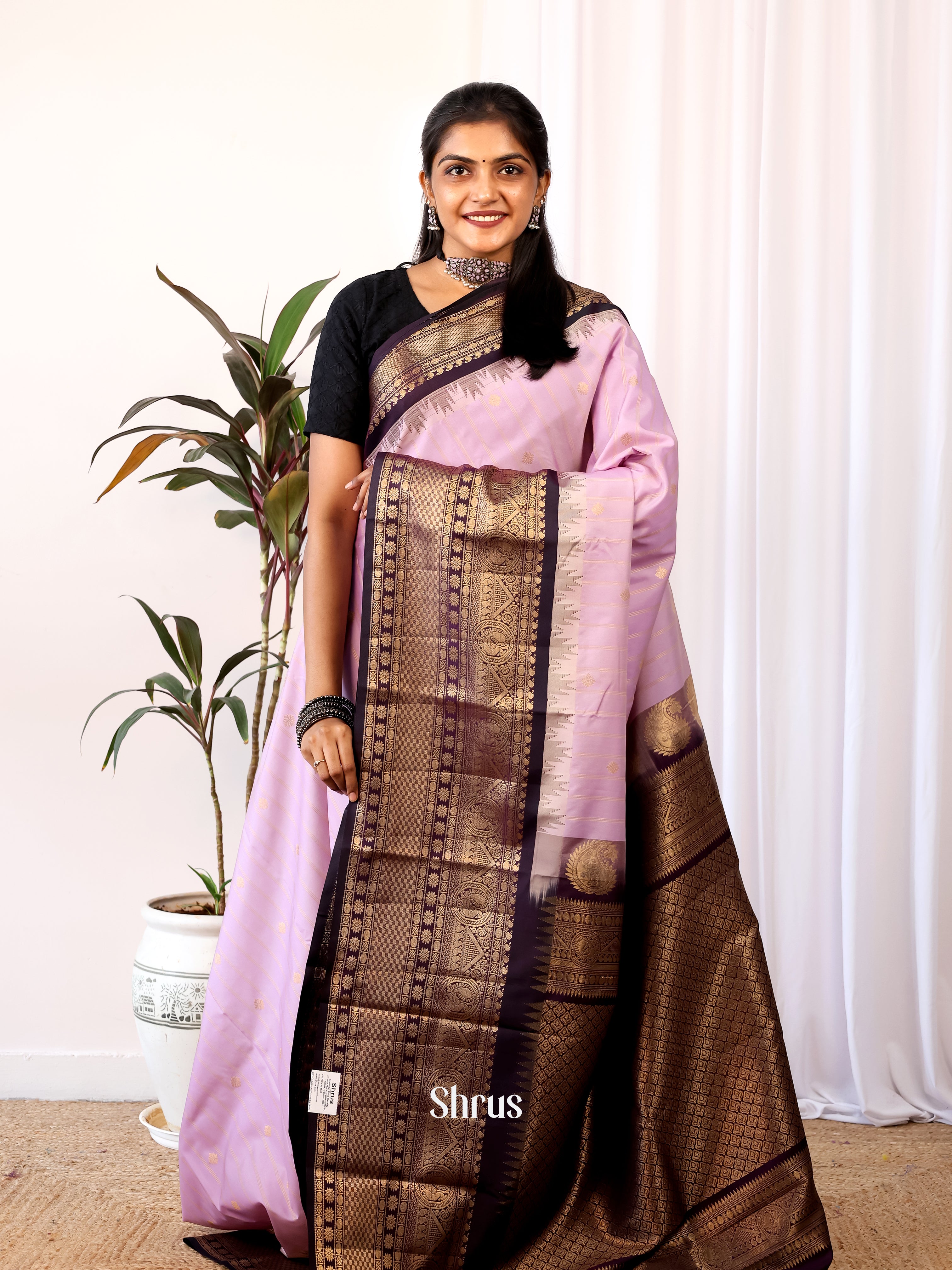 CJS02583 - Gadwal halfpure Saree - Shop on Shrus.com