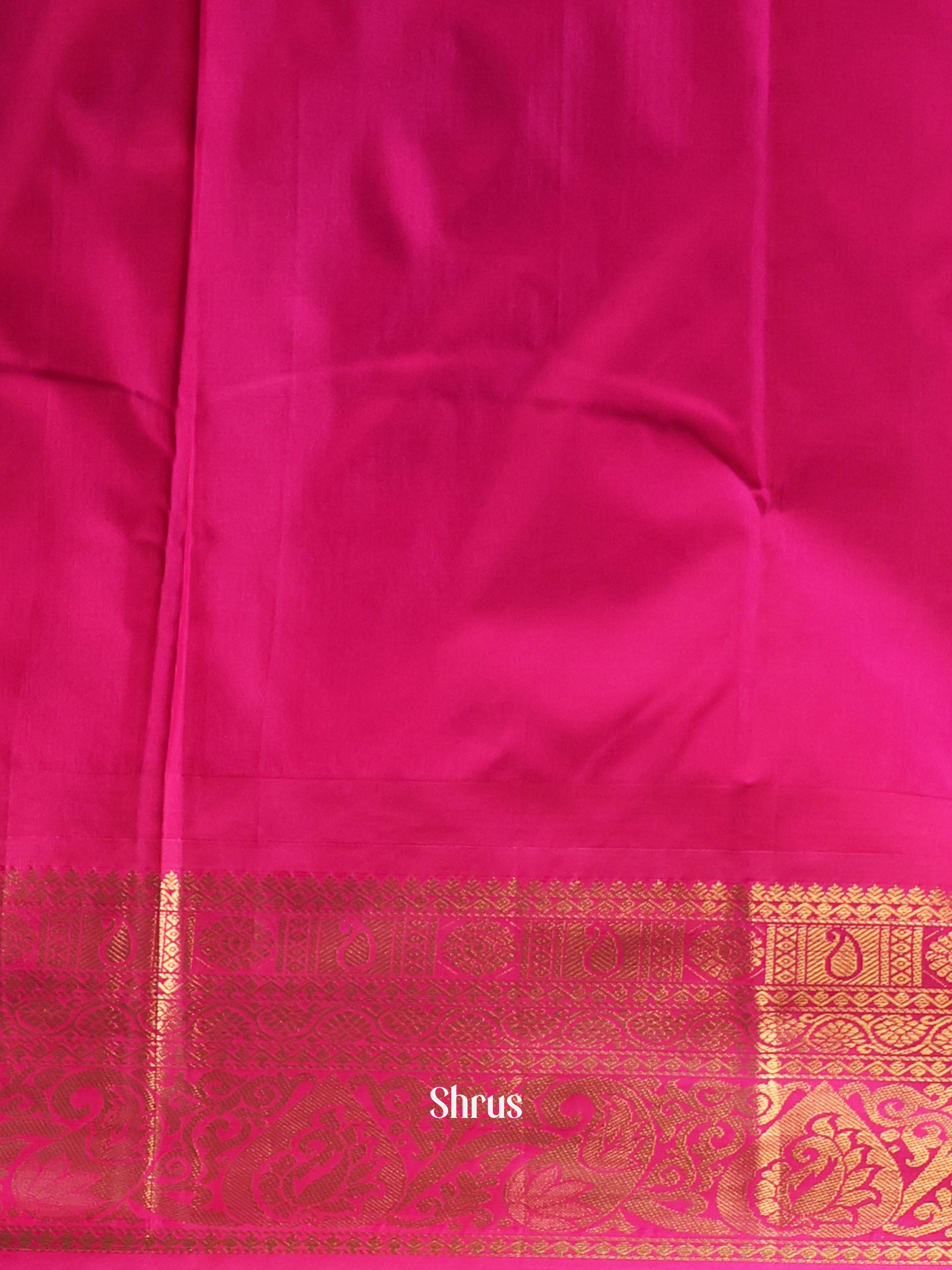 Mustard & Pink - Gadwal halfpure Saree - Shop on Shrus.com