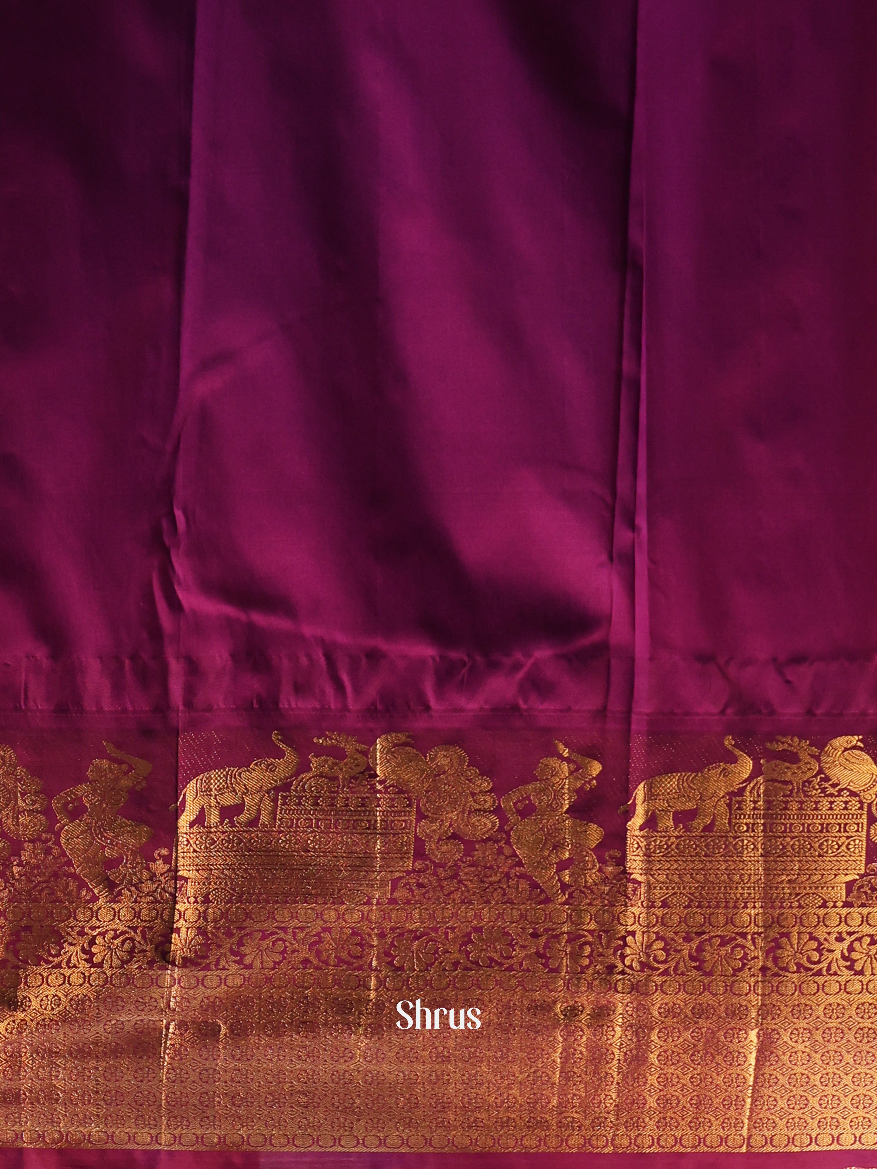 Blue & Purple - Gadwal halfpure Saree - Shop on Shrus.com