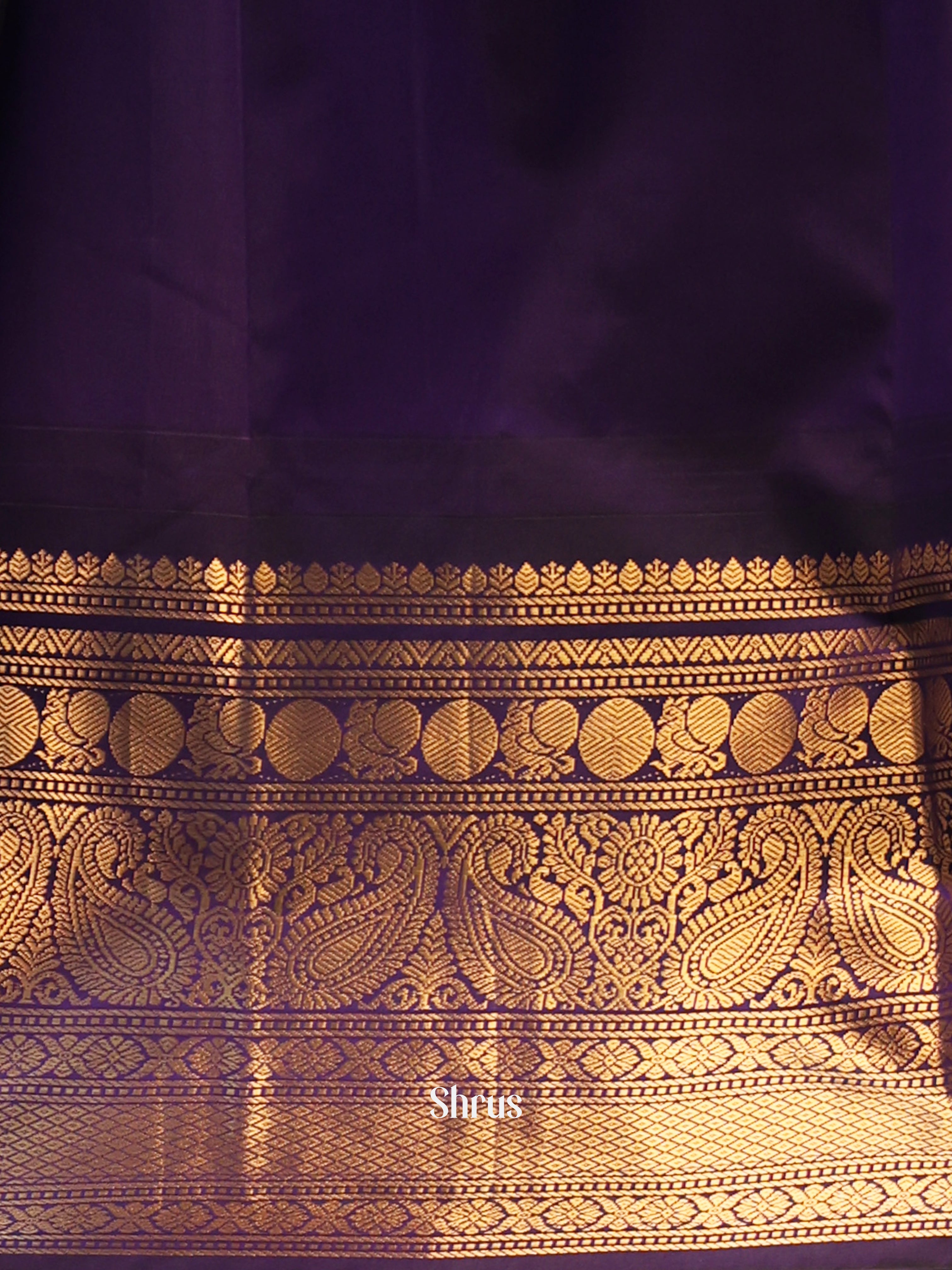 Beige & Blue - Gadwal halfpure Saree - Shop on Shrus.com