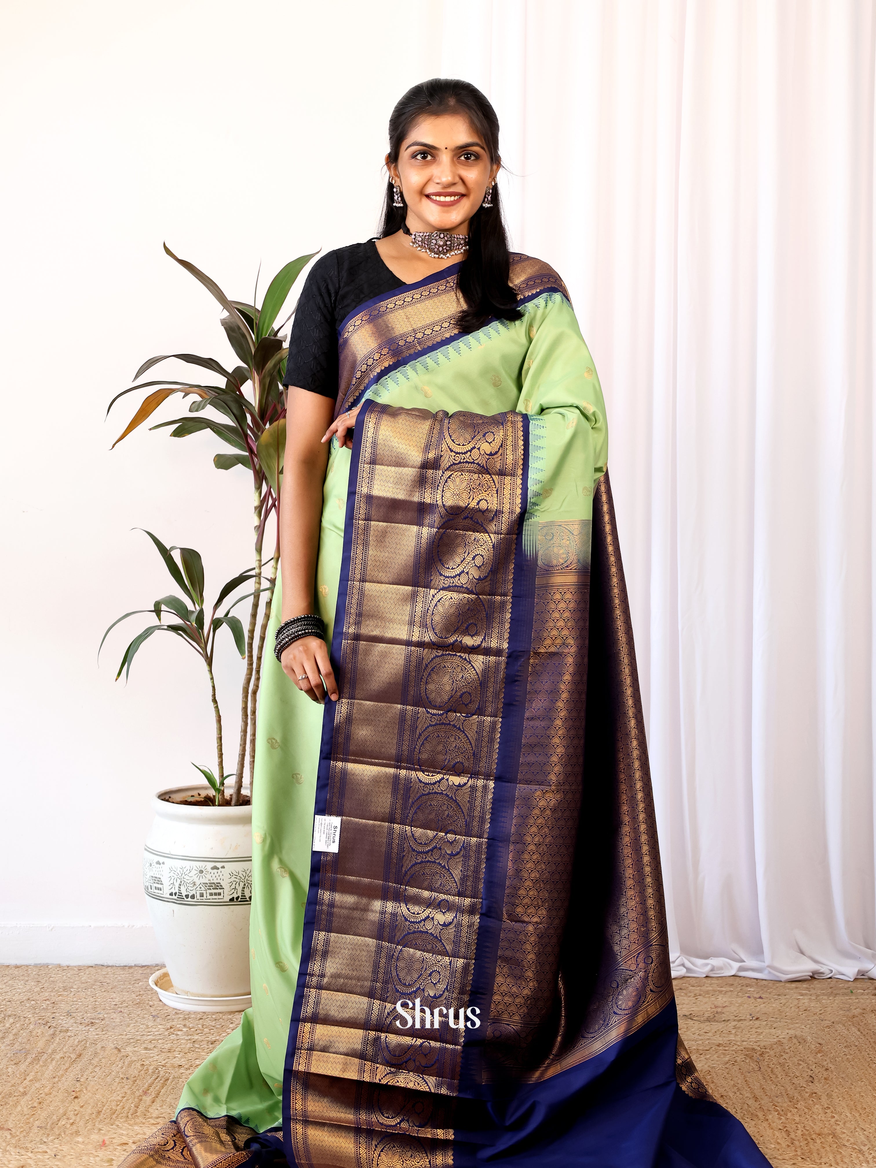 CJS02627 - Gadwal halfpure Saree - Shop on Shrus.com