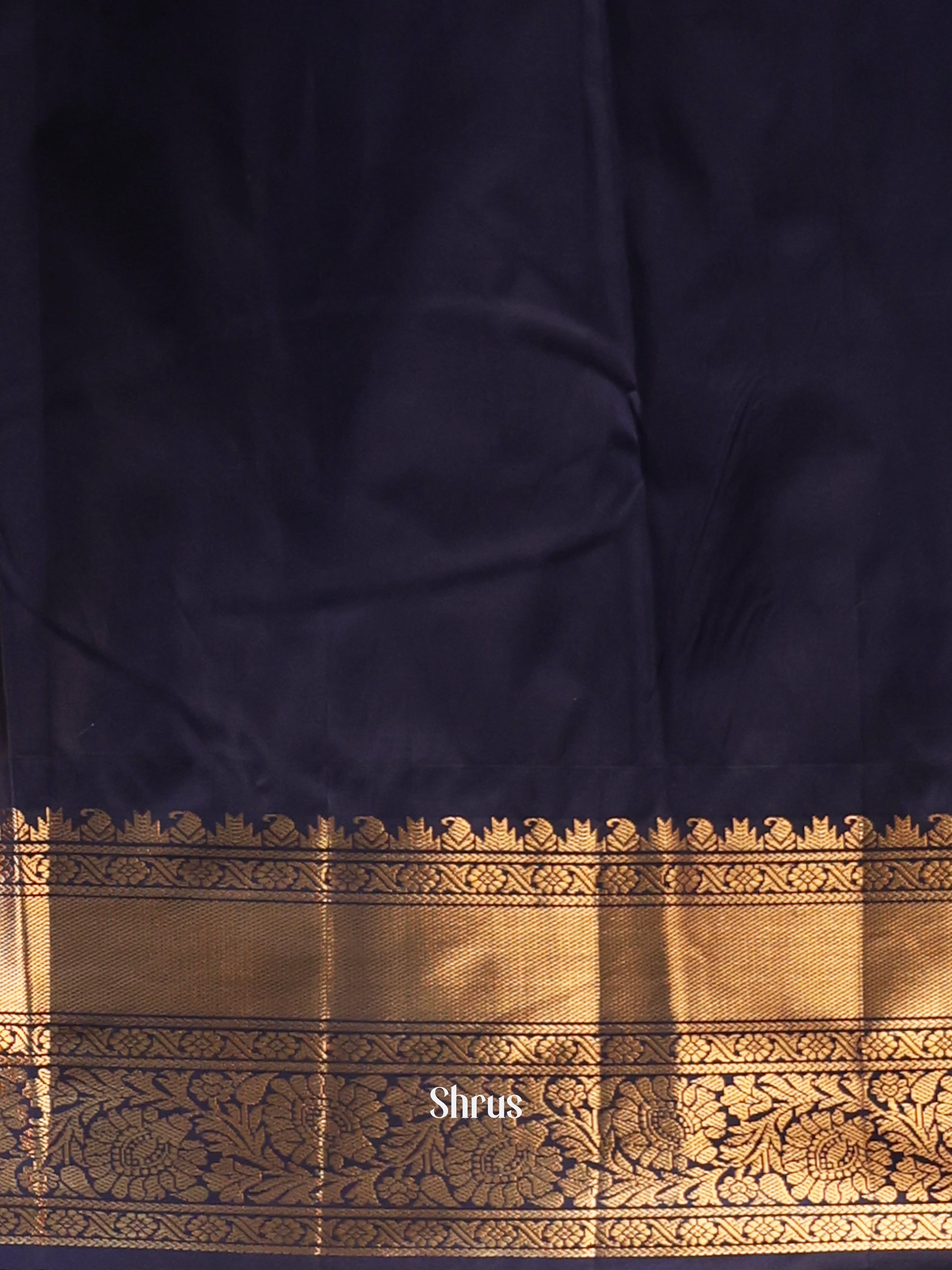 Orange & Blue - Gadwal halfpure Saree - Shop on Shrus.com