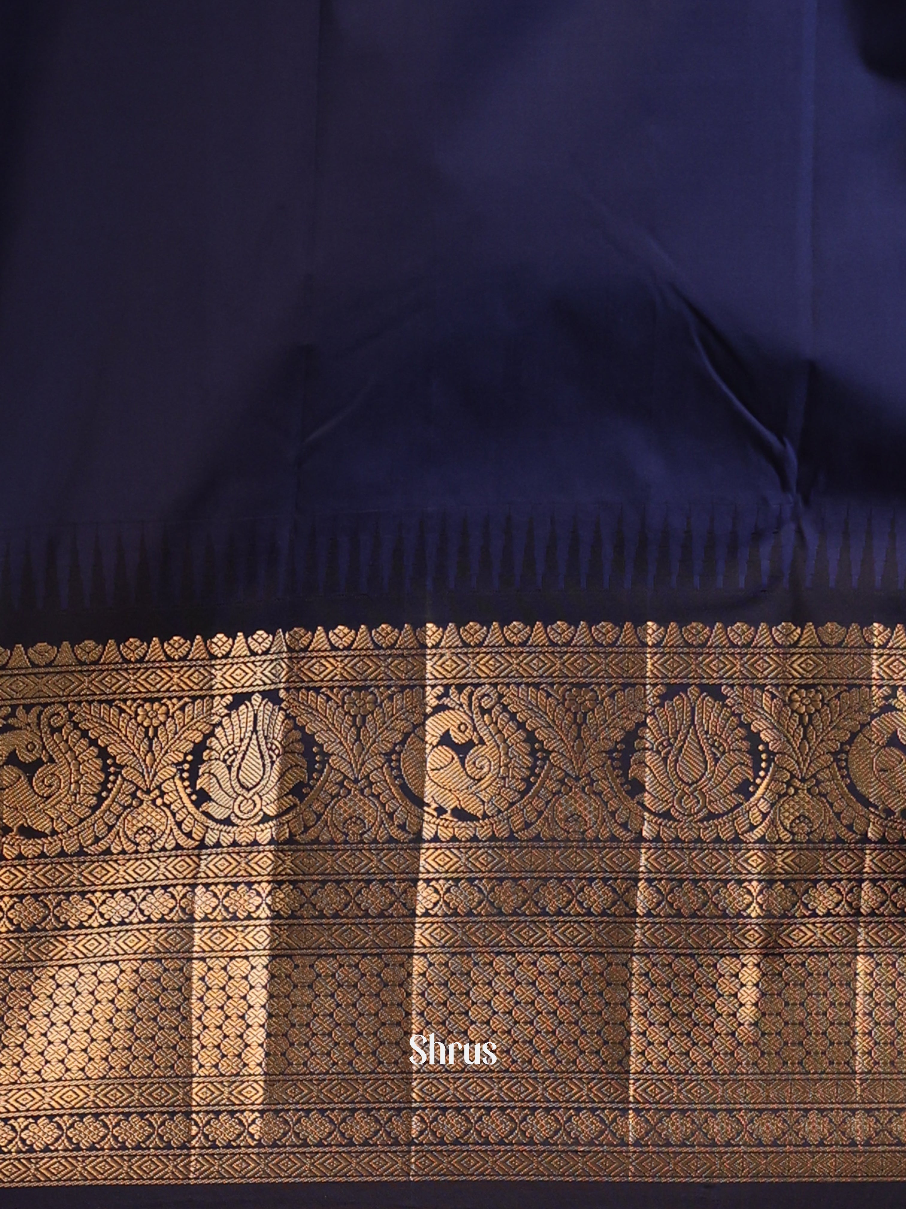 Peach & Blue- Gadwal halfpure Saree - Shop on Shrus.com