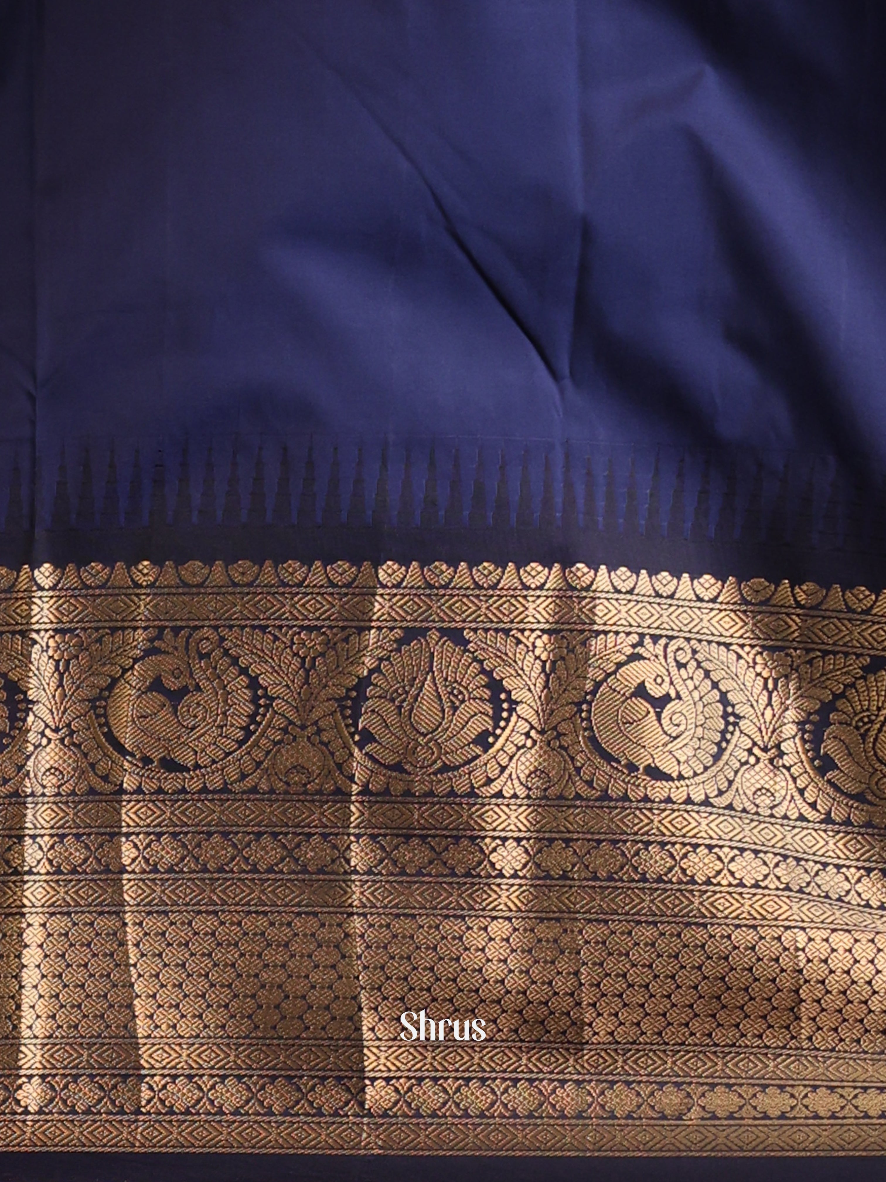 Pink & Blue - Gadwal halfpure Saree - Shop on Shrus.com