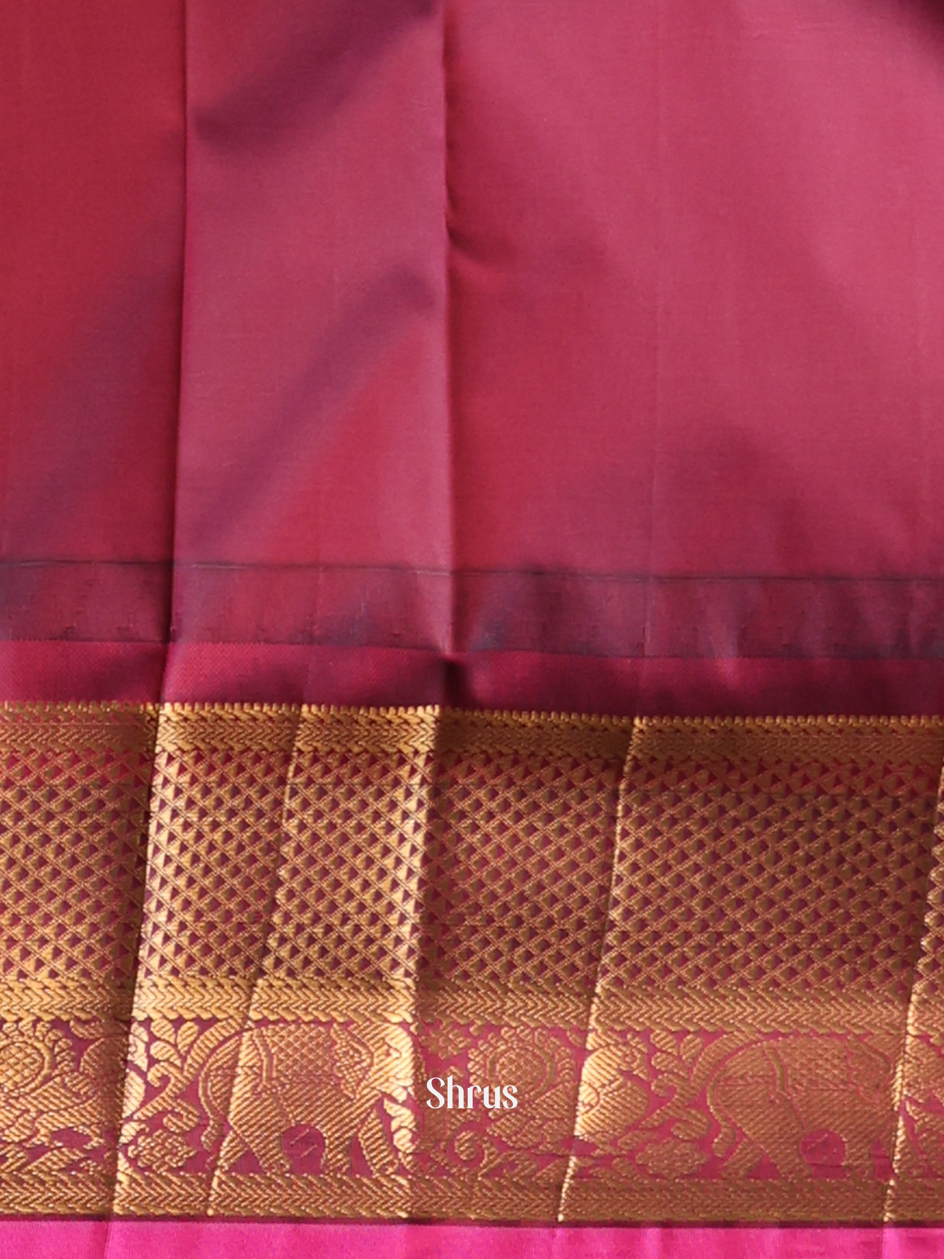 Pista Green & Purple - Gadwal halfpure Saree - Shop on Shrus.com