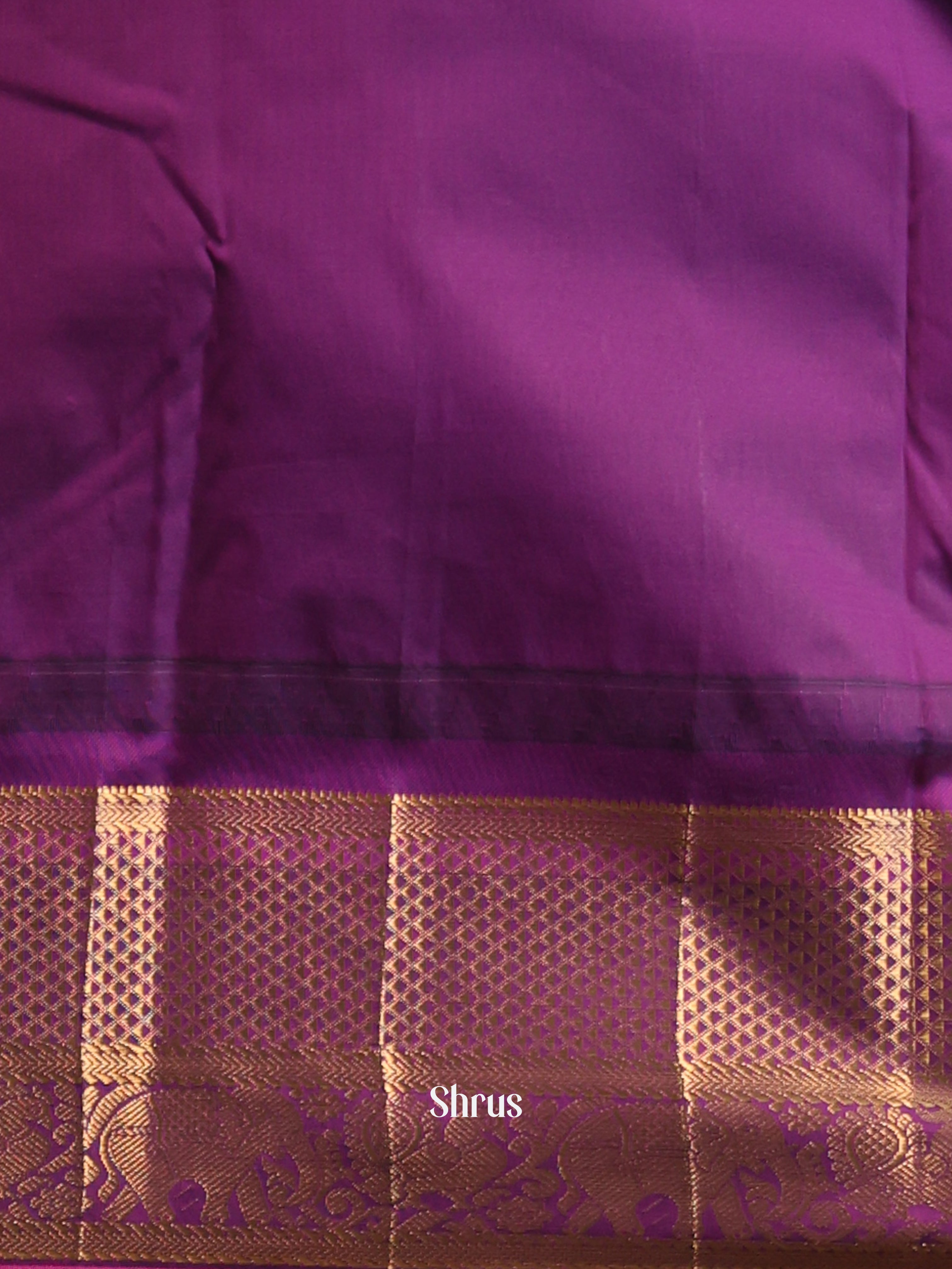 Blue & Purple- Gadwal halfpure Saree - Shop on Shrus.com