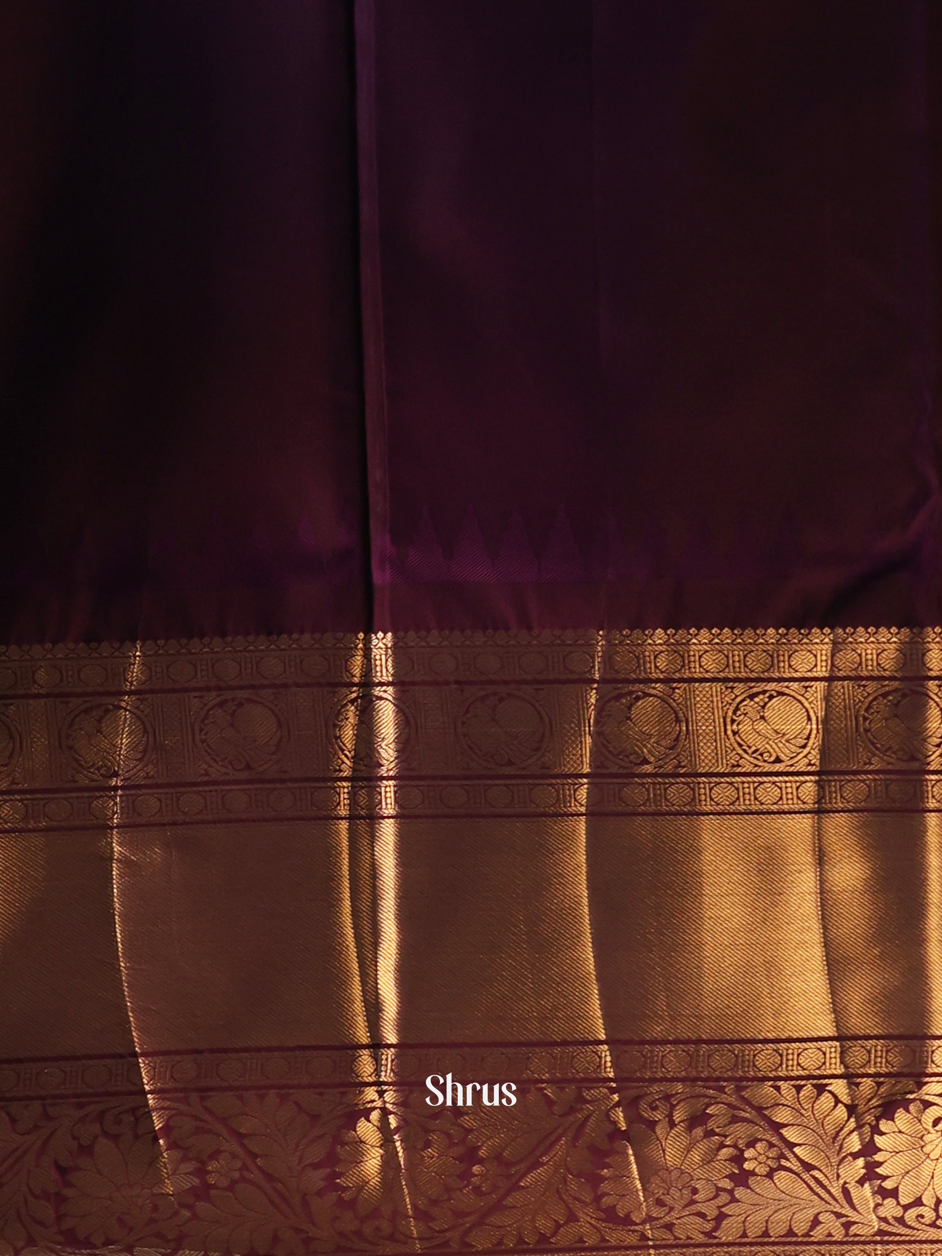 Grey & Brown- Gadwal halfpure Saree - Shop on Shrus.com