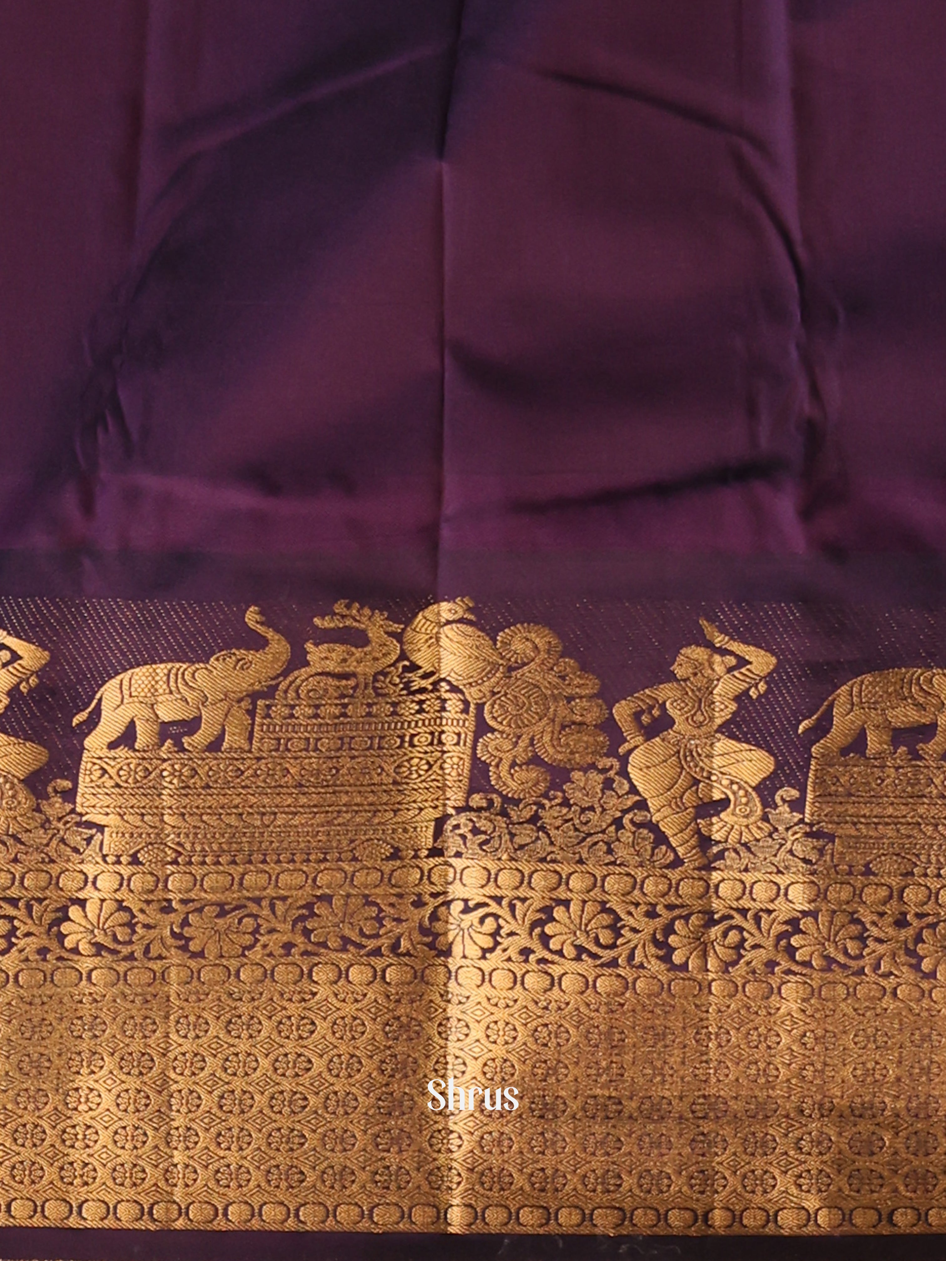 Lite Green & Purple - Gadwal halfpure Saree - Shop on Shrus.com
