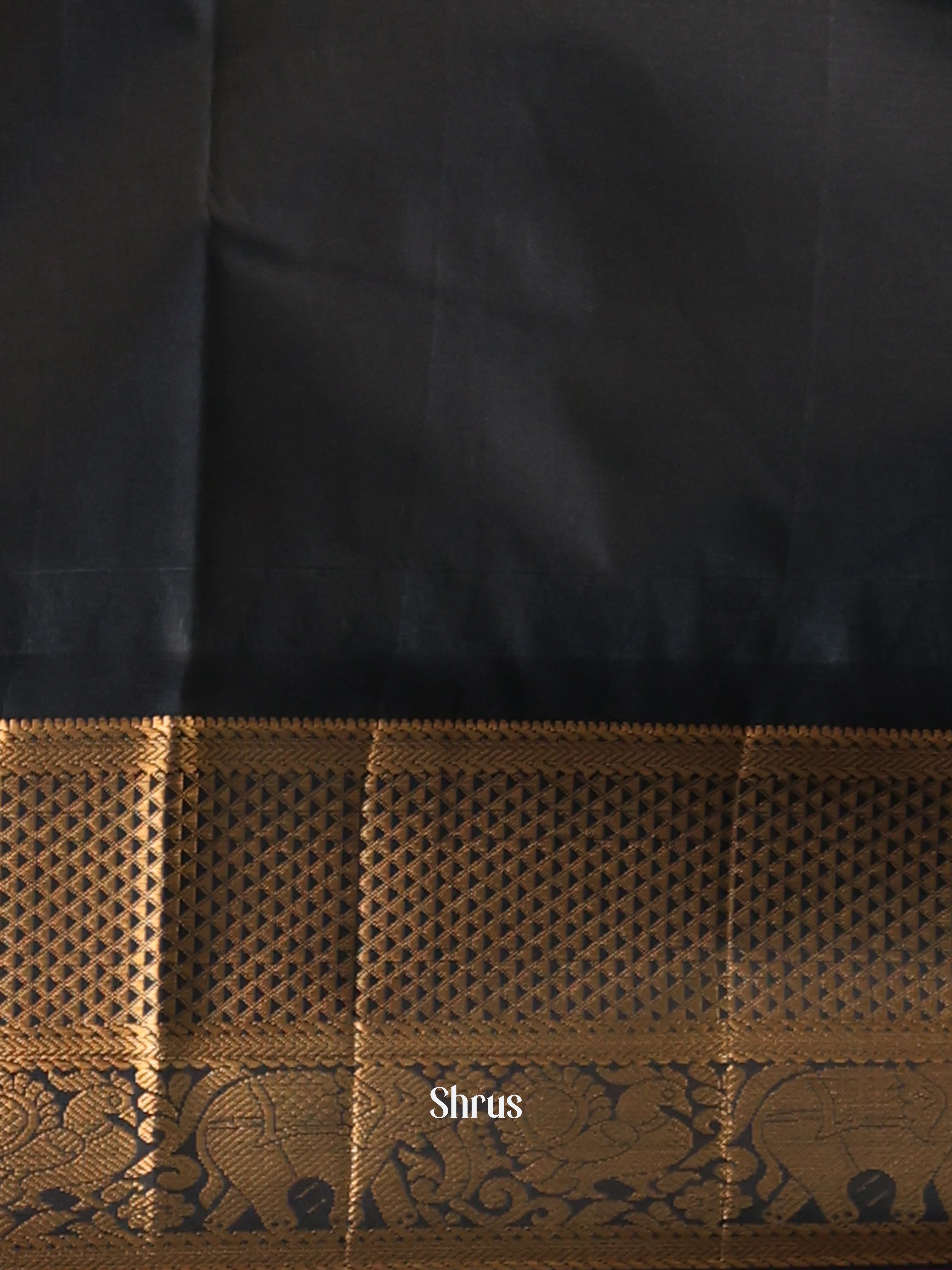 Purple & Black - Gadwal halfpure Saree - Shop on Shrus.com