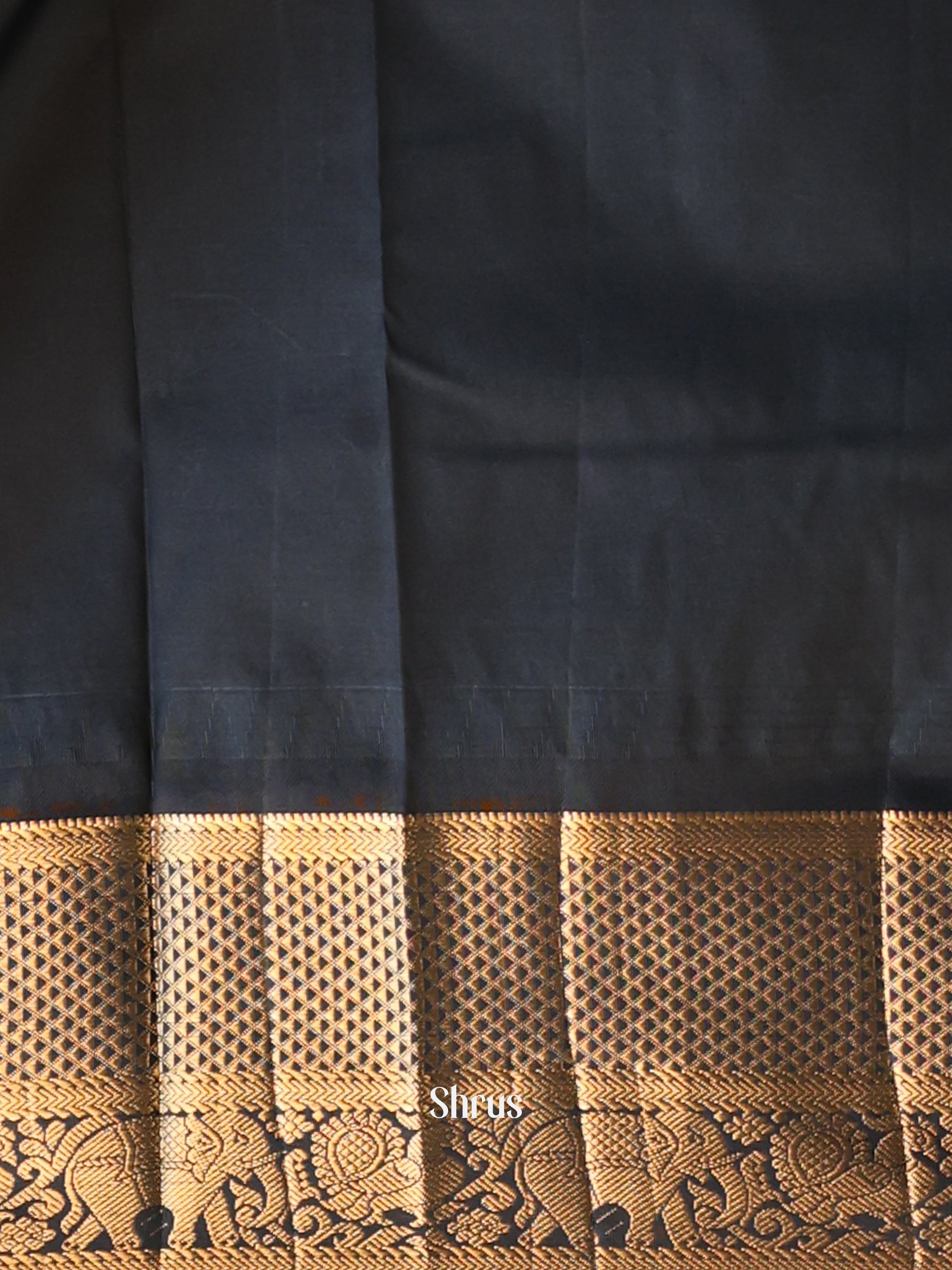 Pink & Black - Gadwal halfpure Saree - Shop on Shrus.com