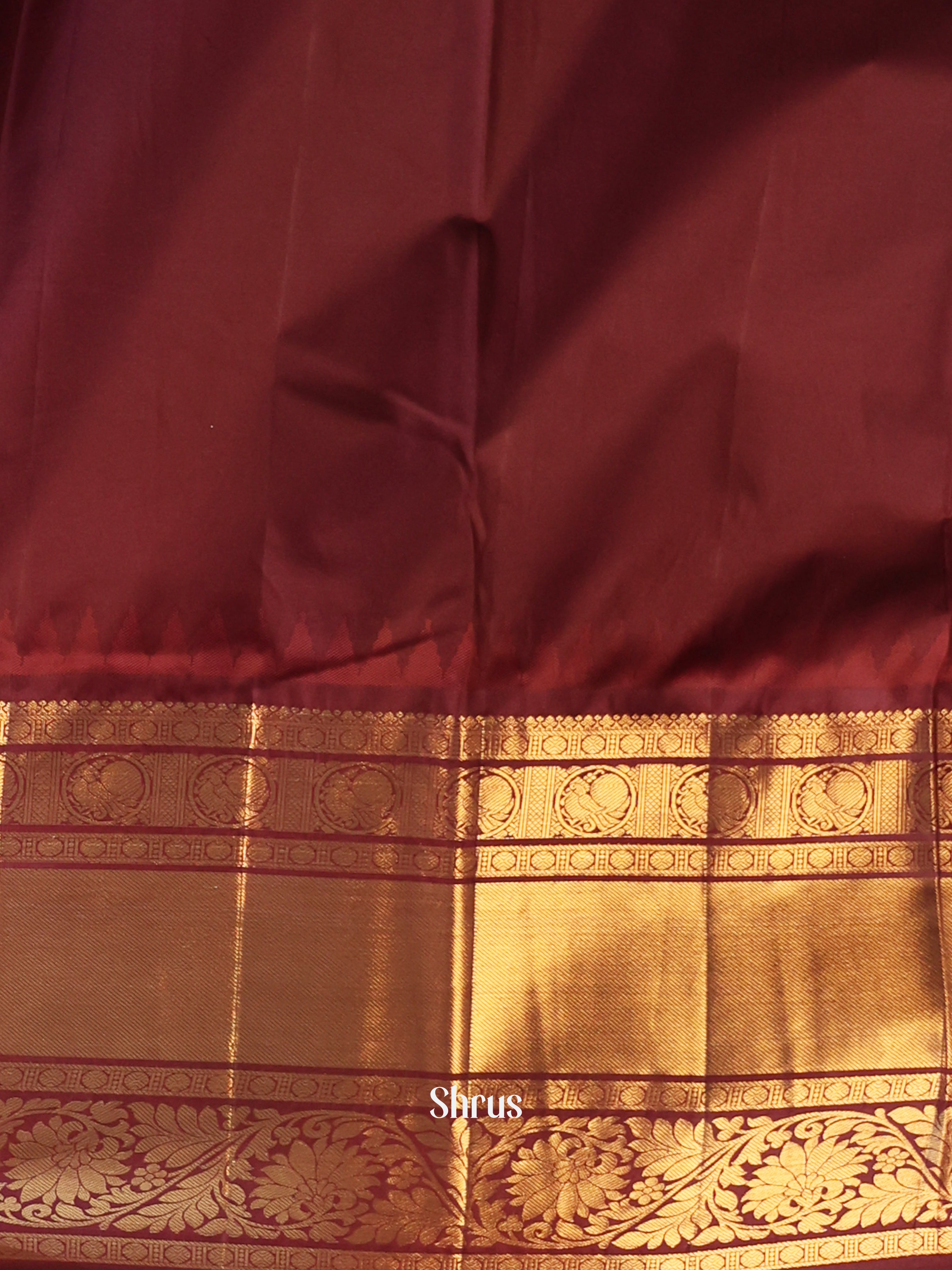 Purple & Brown - Gadwal halfpure Saree - Shop on Shrus.com