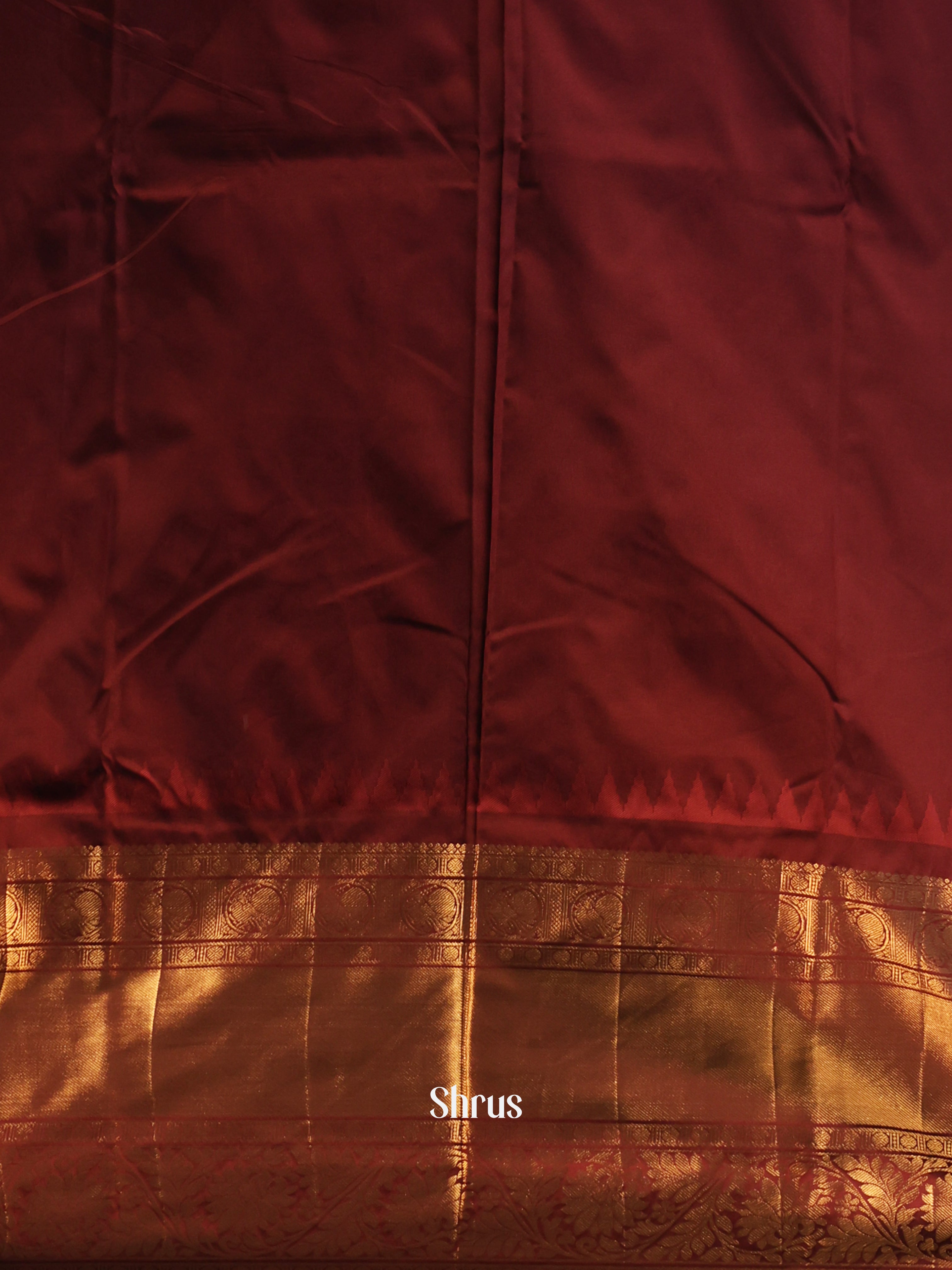 Pink & Brown - Gadwal halfpure Saree - Shop on Shrus.com