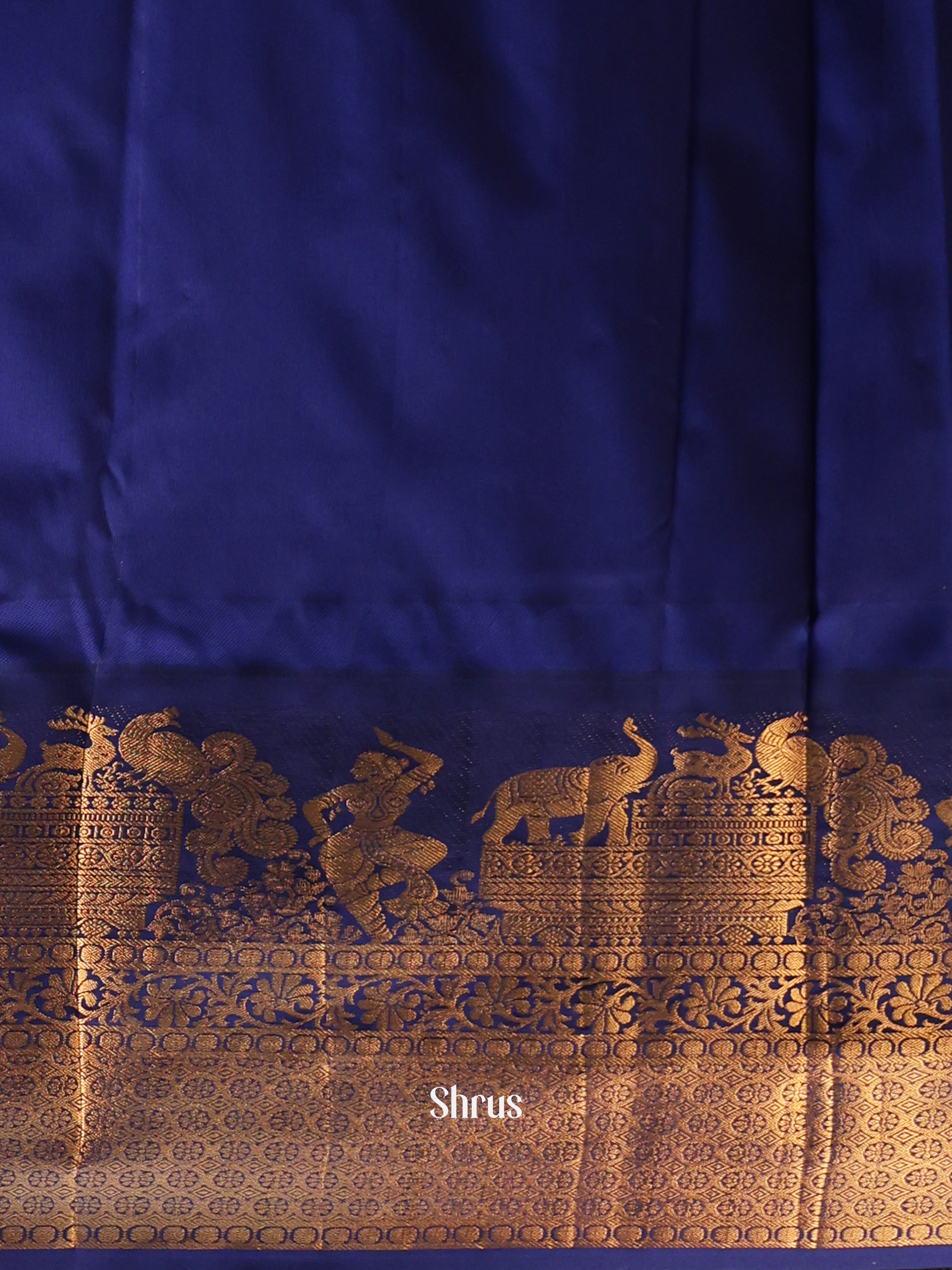Pink & Blue - Gadwal halfpure Saree - Shop on Shrus.com