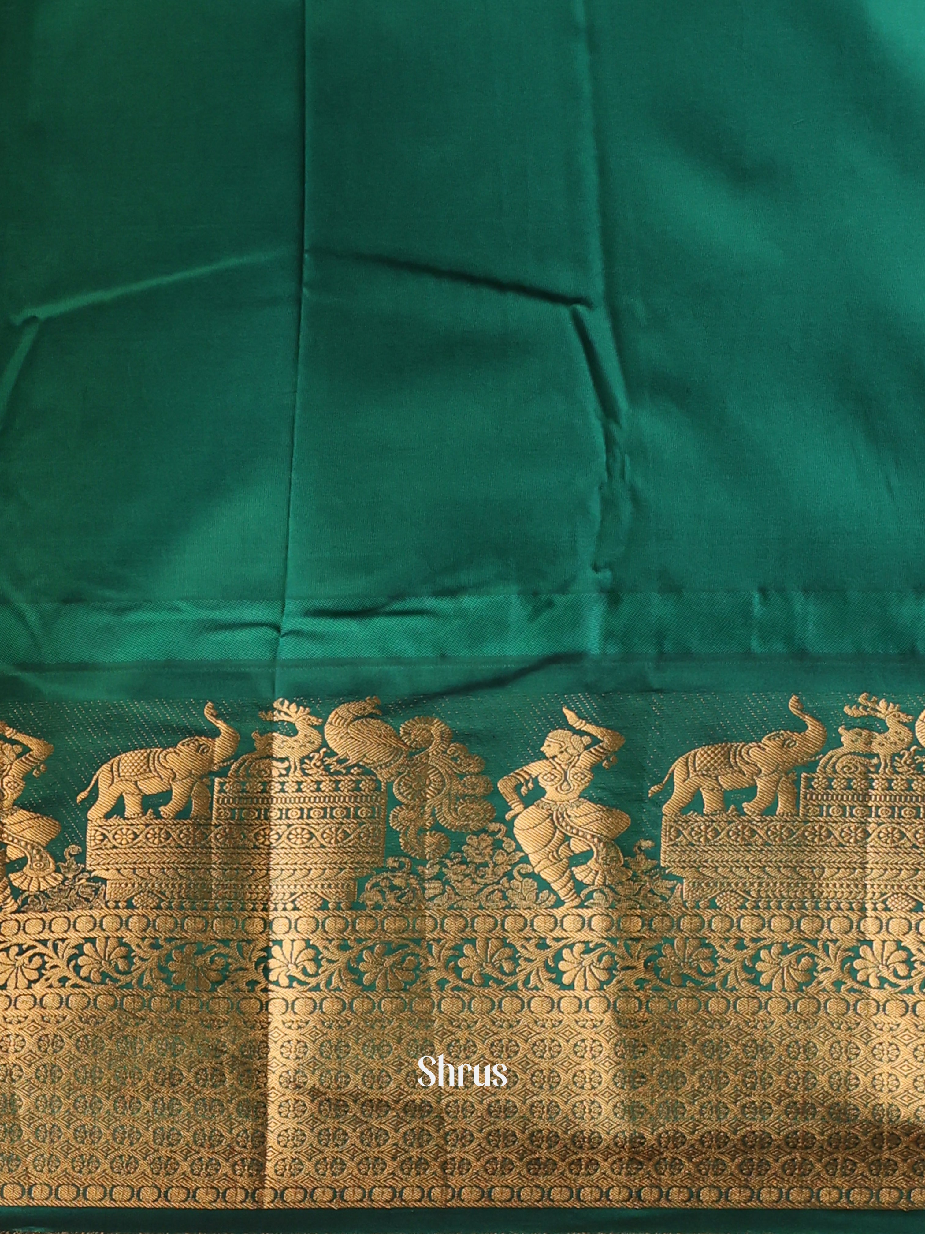 Pink & Green - Gadwal halfpure Saree - Shop on Shrus.com