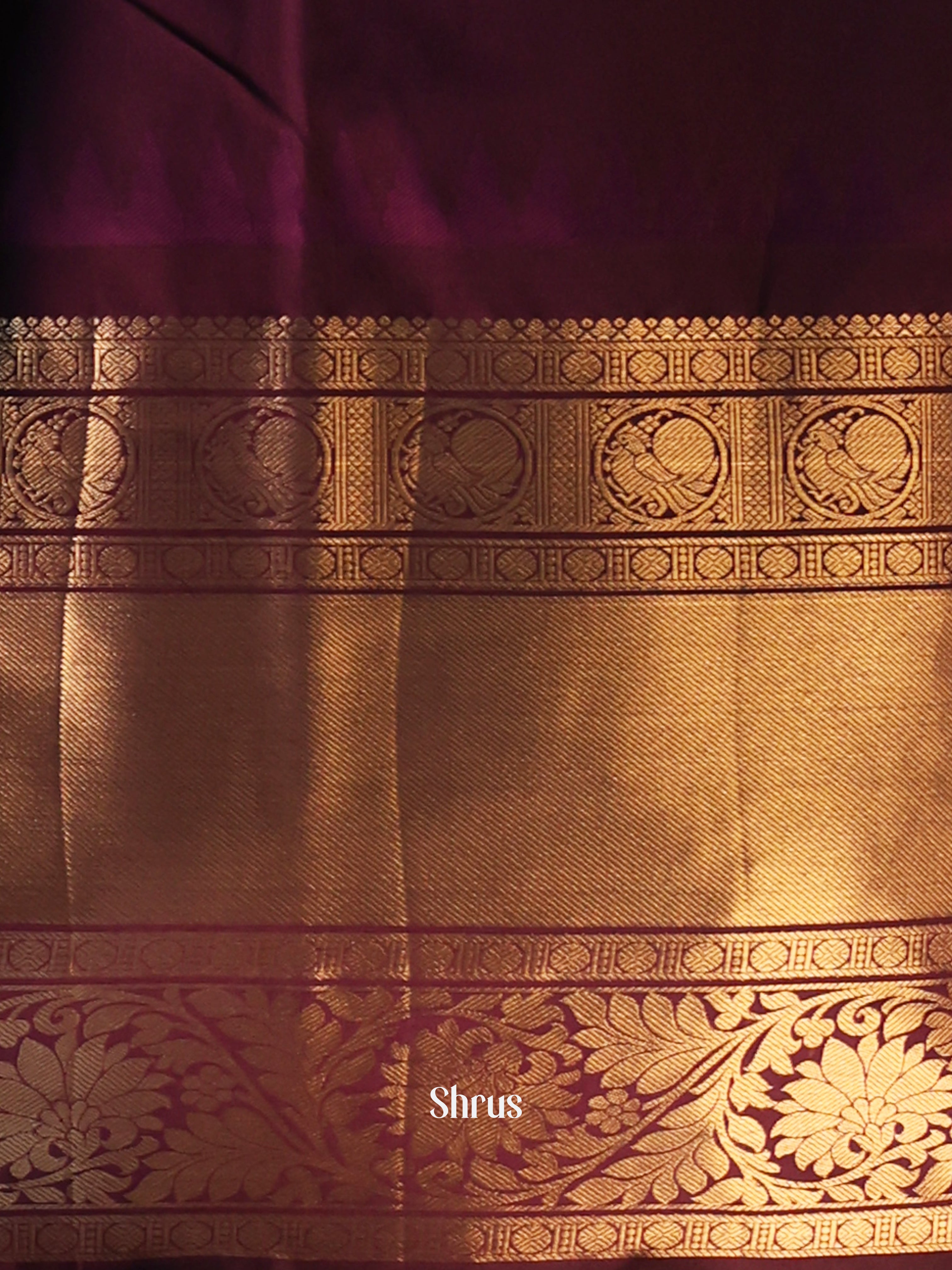 Green & Brown - Gadwal halfpure Saree - Shop on Shrus.com