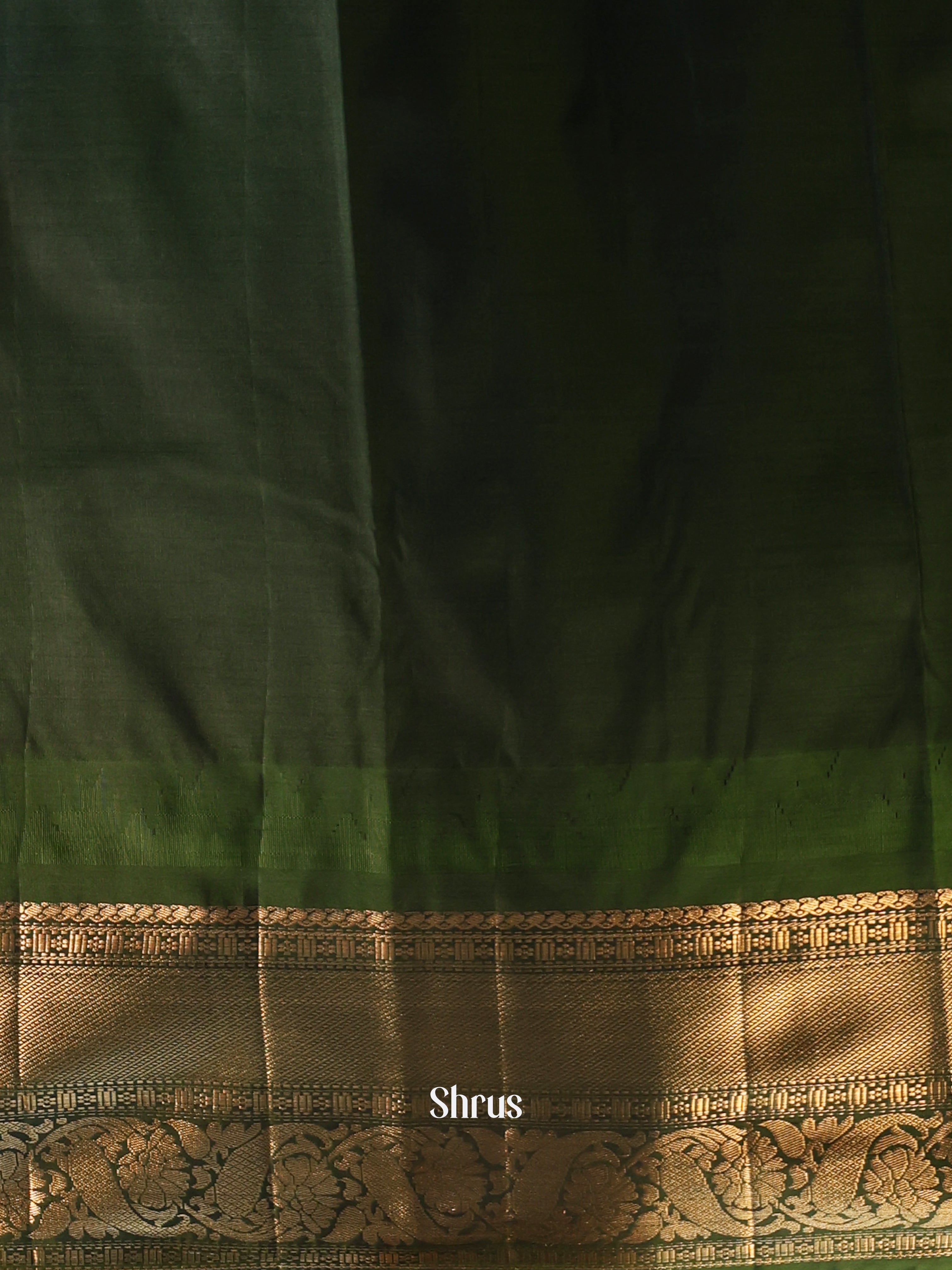 Blue & Green- Gadwal halfpure Saree - Shop on Shrus.com