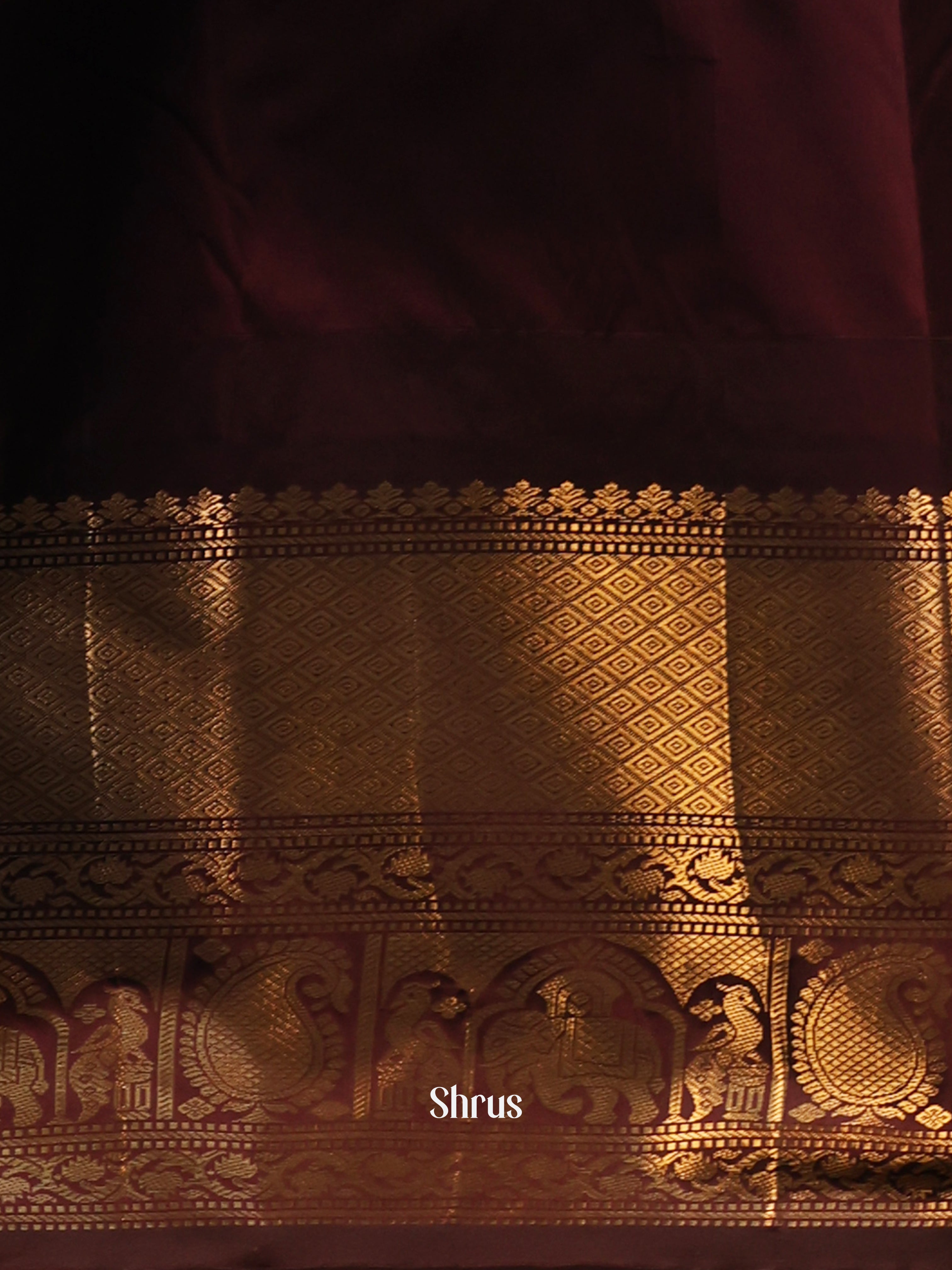 Blue & Brown - Gadwal halfpure Saree - Shop on Shrus.com