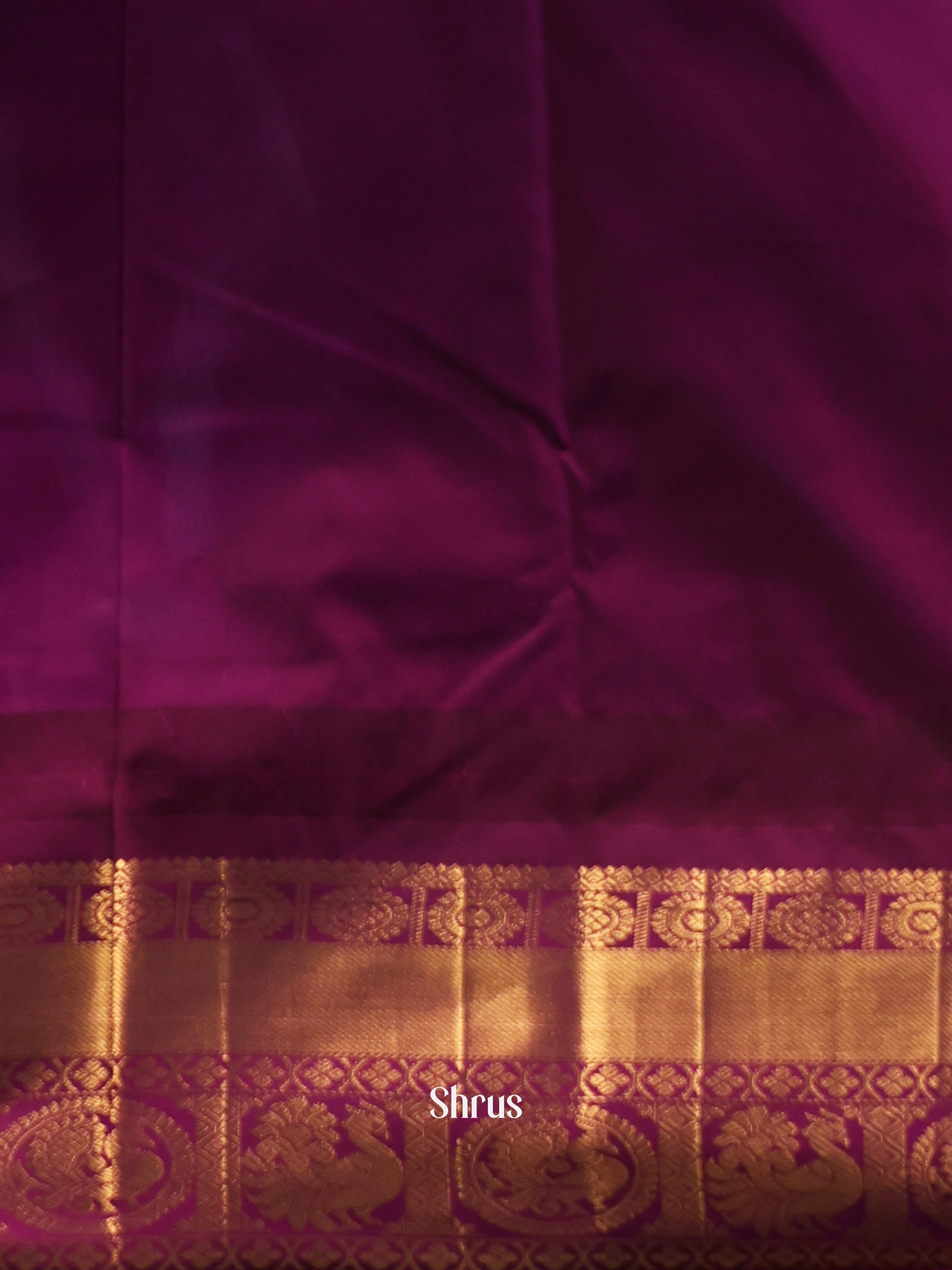 Blue & Violet - Gadwal halfpure Saree - Shop on Shrus.com