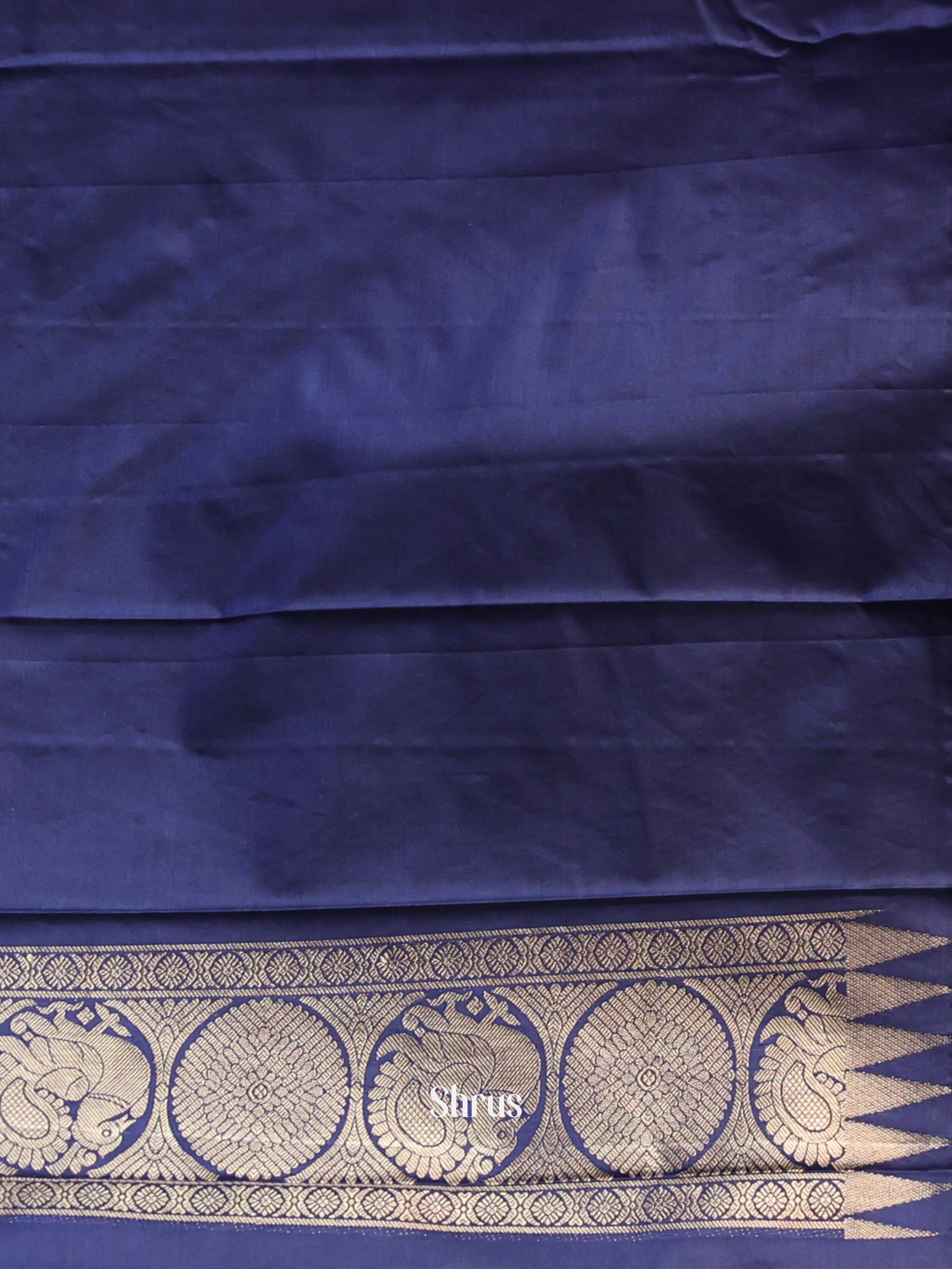 Lite Blue & Blue- Gadwal halfpure Saree - Shop on Shrus.com