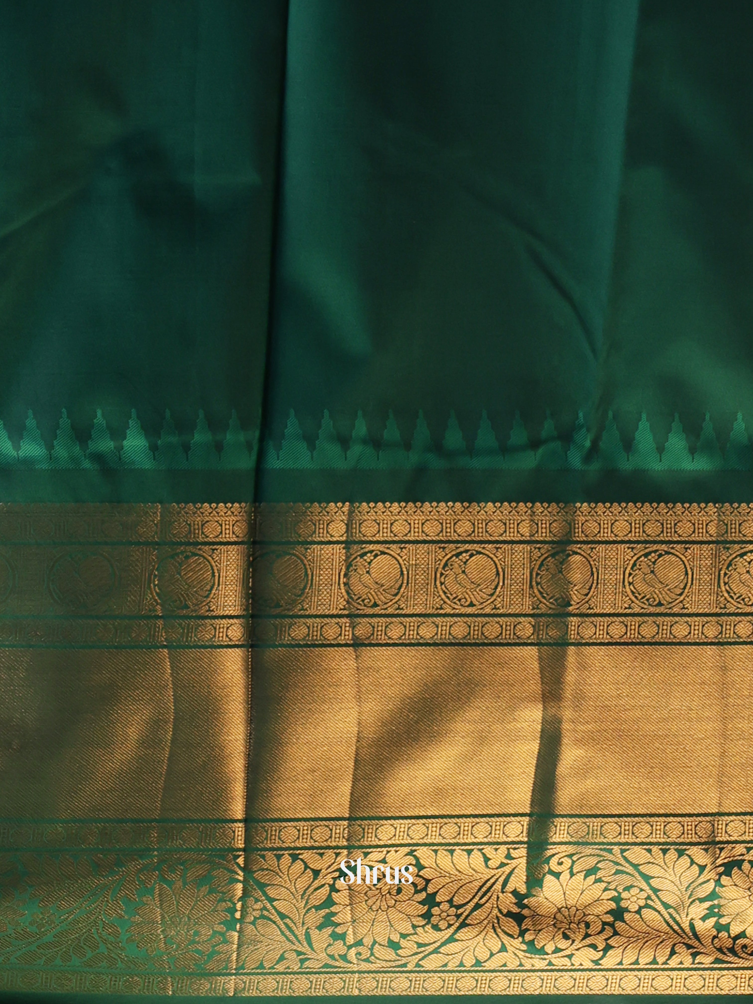 Pink & Green - Gadwal halfpure Saree - Shop on Shrus.com