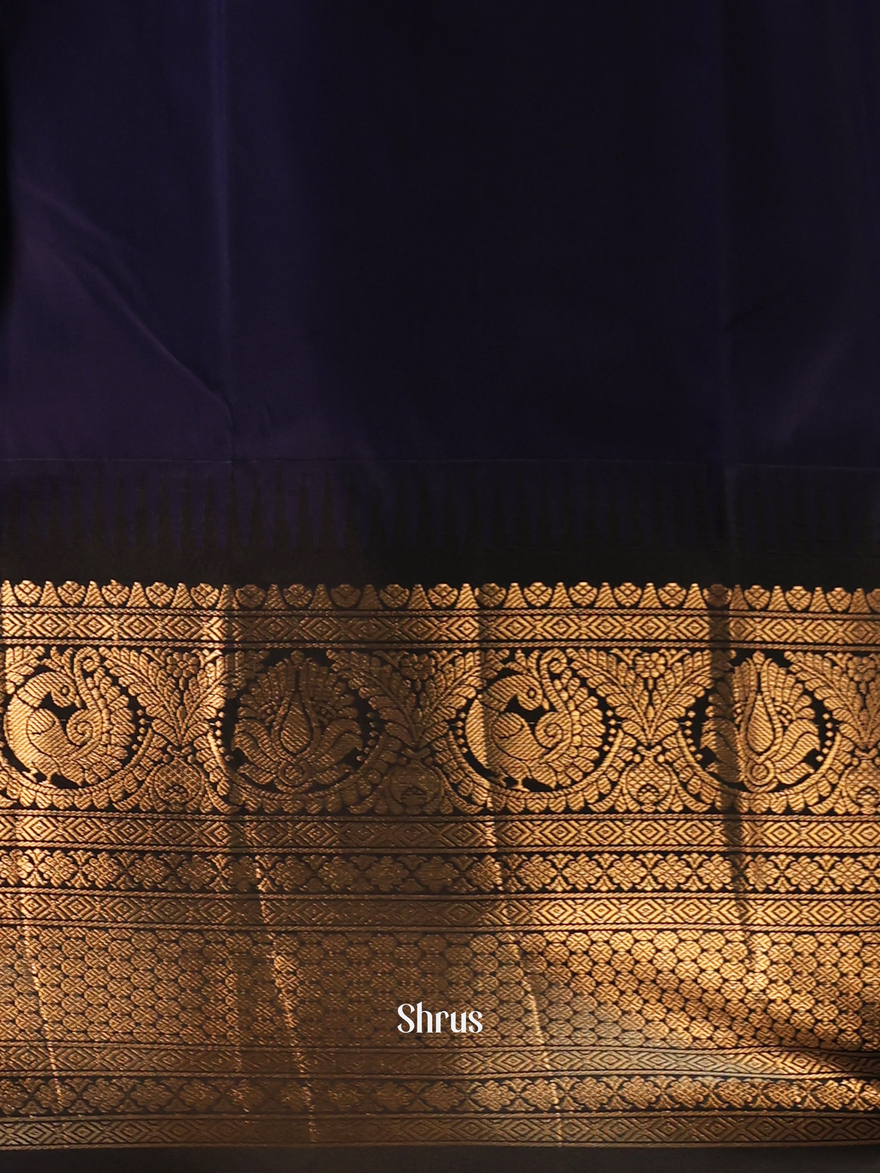 Deep Pink & Blue- Gadwal halfpure Saree - Shop on Shrus.com