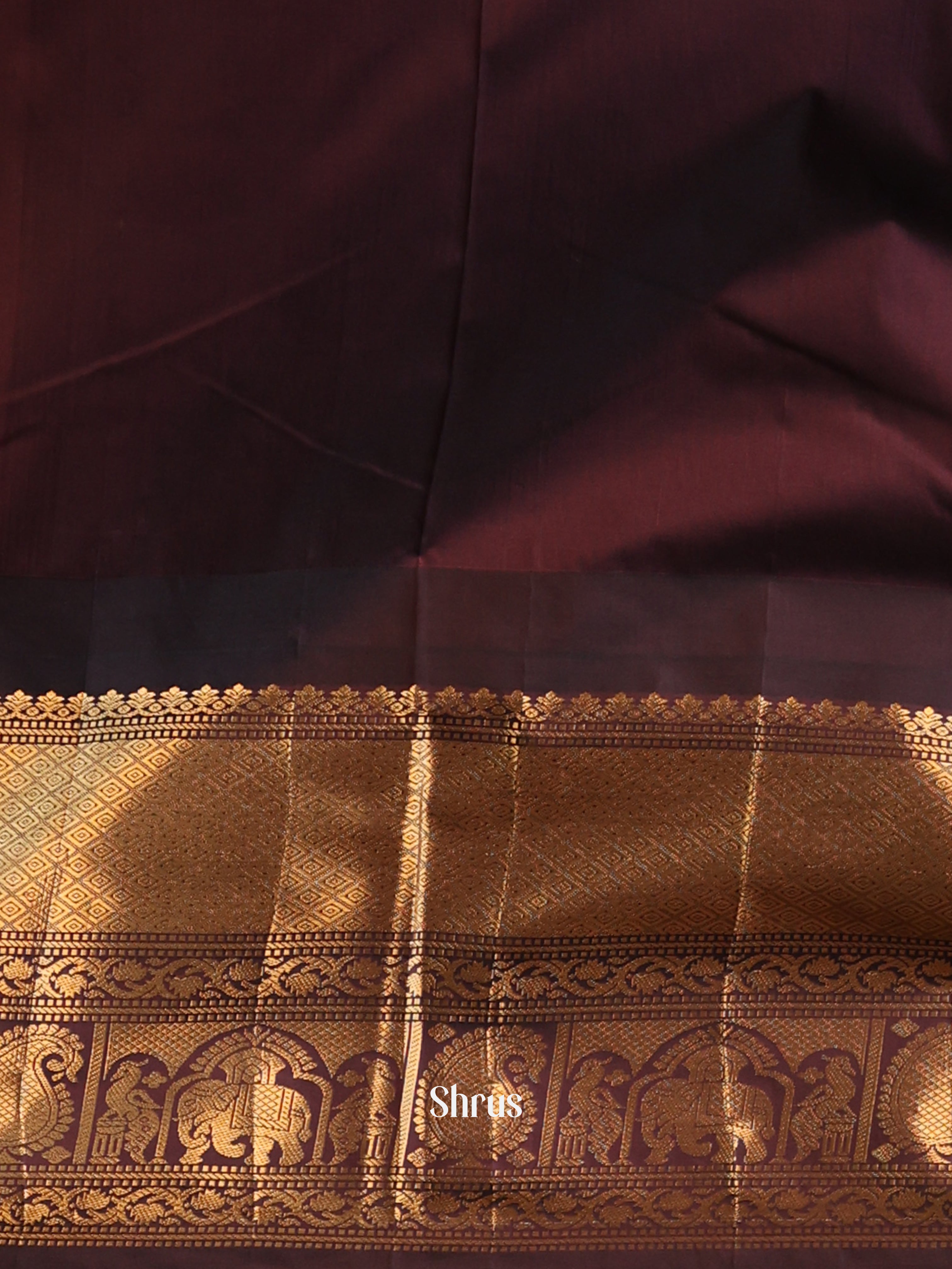 Pink & Brown - Gadwal halfpure Saree - Shop on Shrus.com