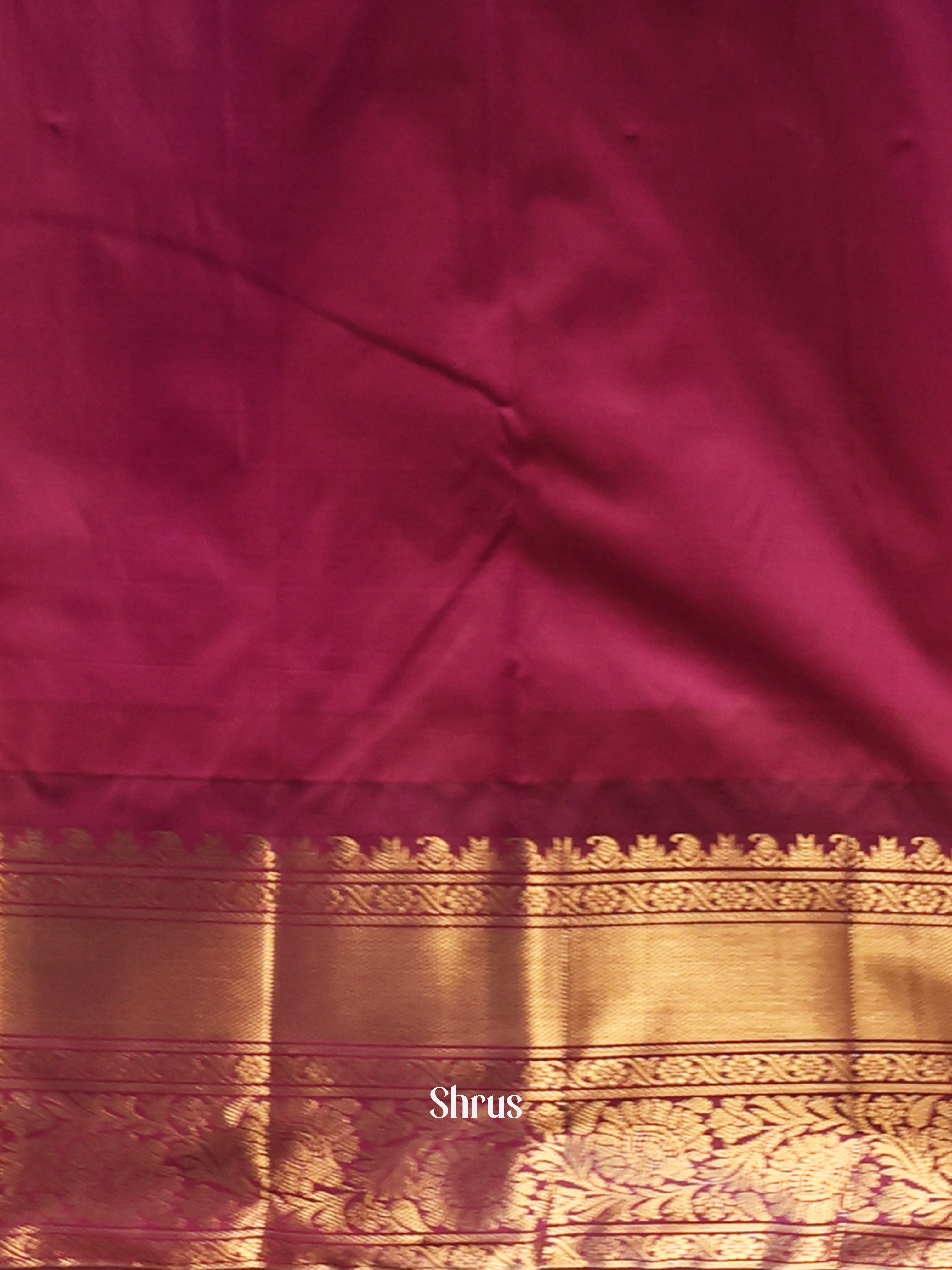 Green & Purple - Gadwal halfpure Saree - Shop on Shrus.com