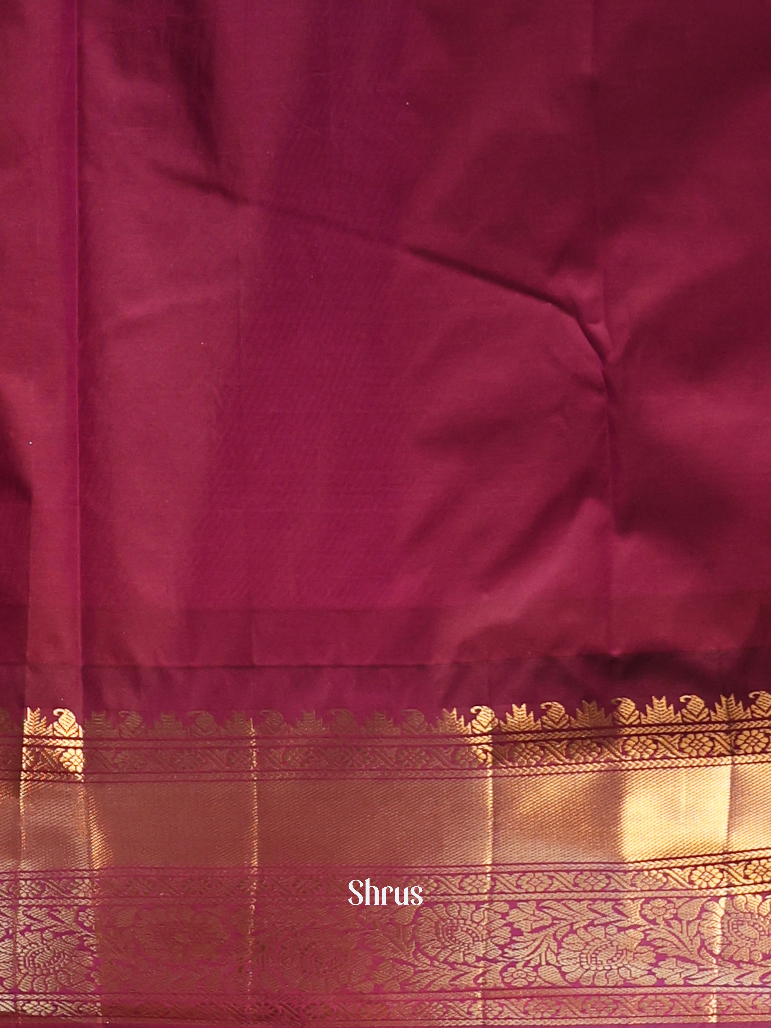 Orange & Purple - Gadwal halfpure Saree - Shop on Shrus.com