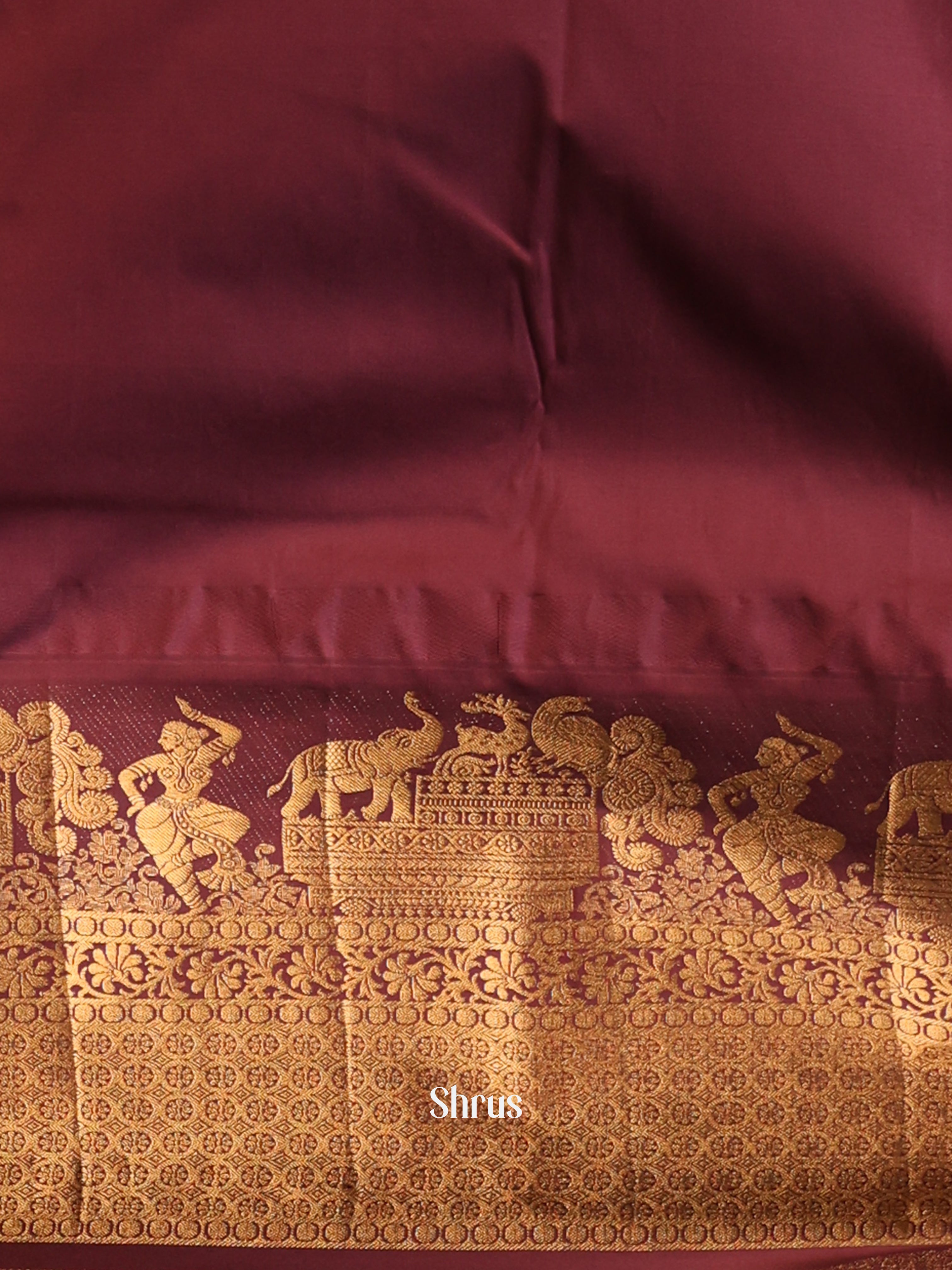 Blue & Brown - Gadwal halfpure Saree - Shop on Shrus.com