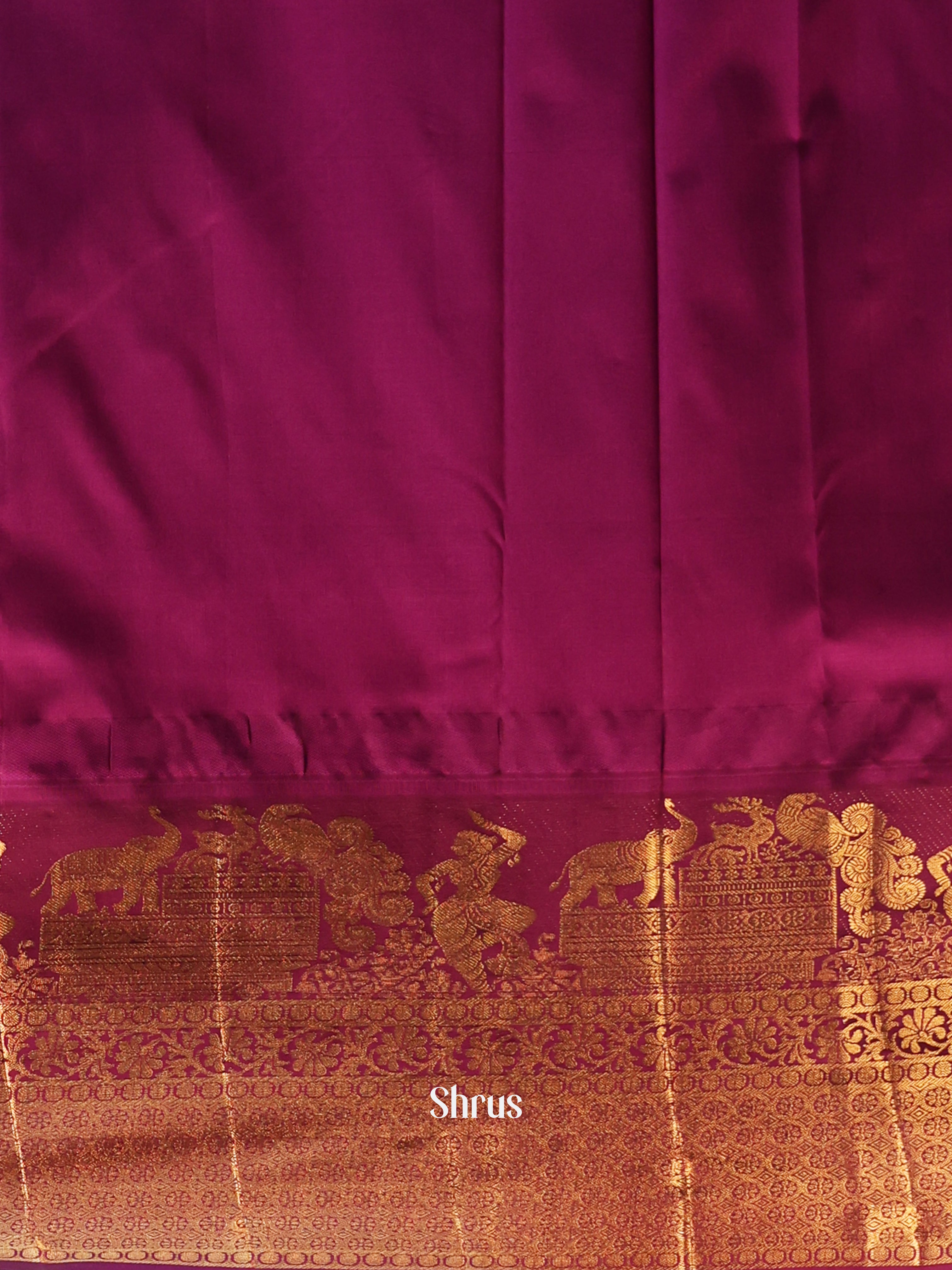 Blue & Purple- Gadwal halfpure Saree - Shop on Shrus.com